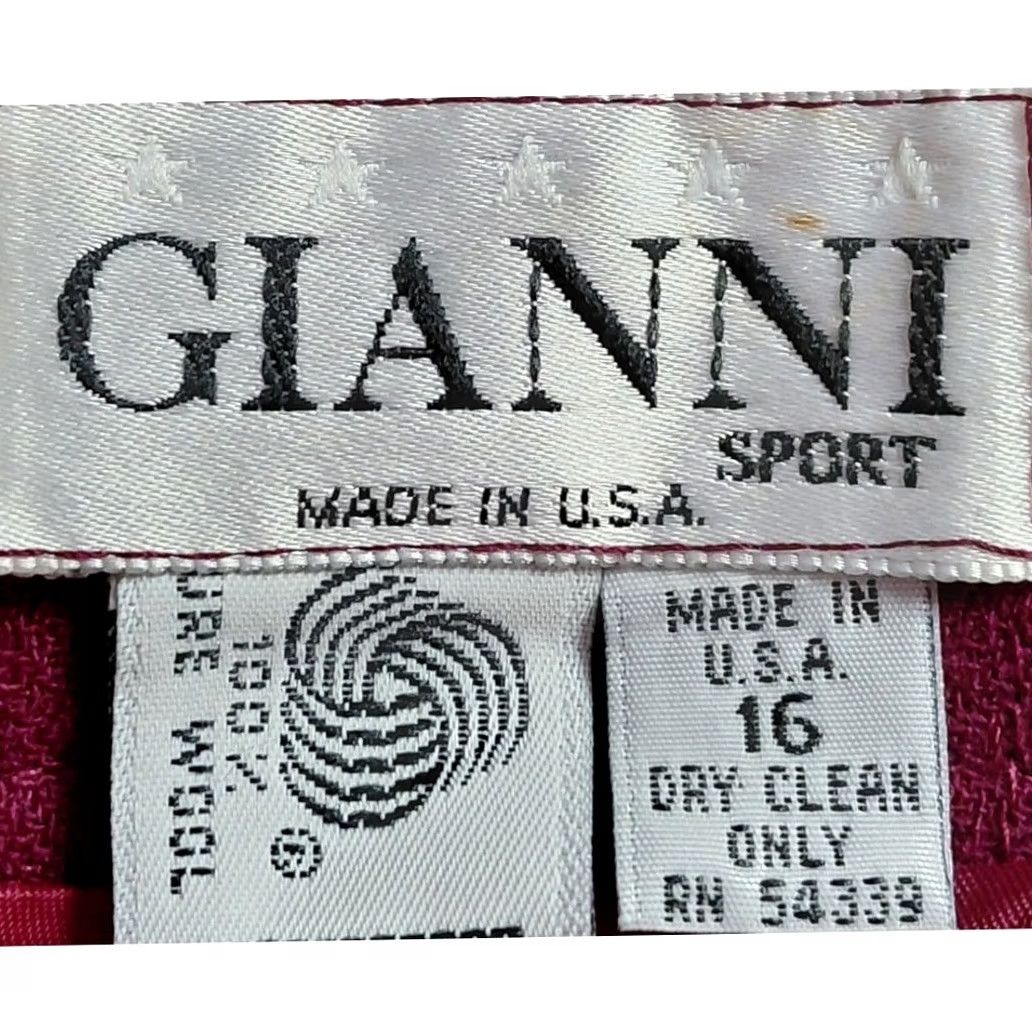Vintage VINTAGE Gianni Sport Skirt Women 16 Wool Pink Knee Length Lined Zipper USA Solid, A-Line, Formal, Business, Dry Clean Only, 100% Wool Size 38" / US 16 / IT 52 - 3 Thumbnail