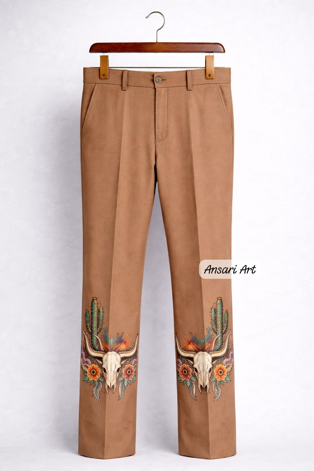 Other Men 2PC Customized floral cactus embroidery Nudie western Size 46S - 4 Thumbnail