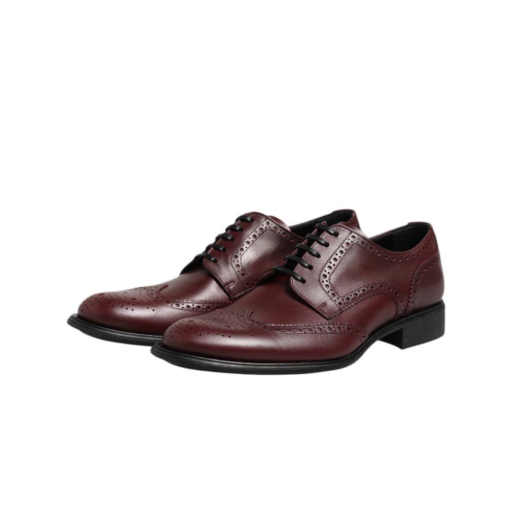 Dolce & Gabbana Dolce & Gabbana Brown Leather Lace Up Derby Dress Shoes Size US 9 / EU 42 - 4 Thumbnail