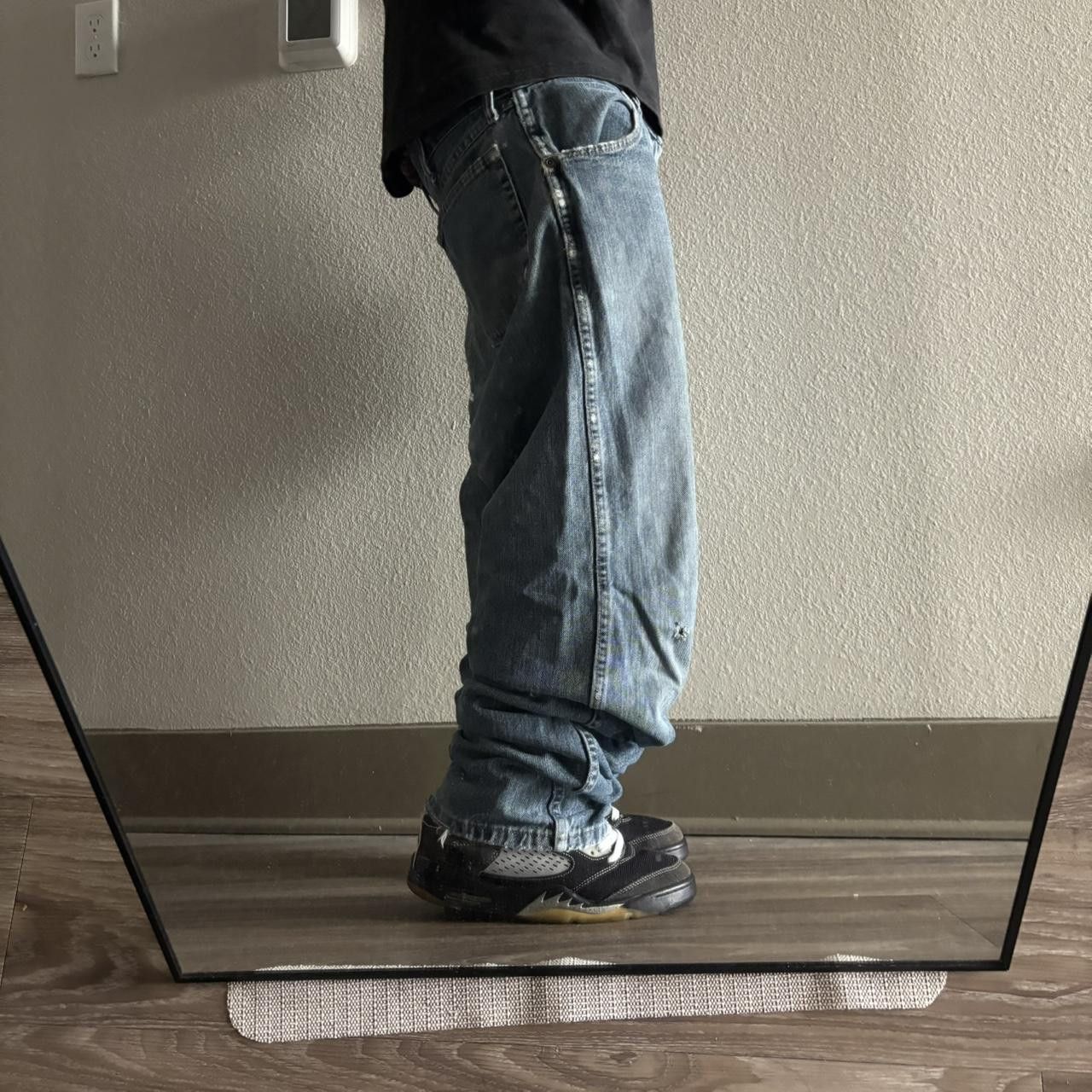 Vintage Crazy Vintage Y2K/2000s Grunge Dark Wash Distressed Denim Jeans! 38x32 Size US 38 / EU 54 - 2 Thumbnail