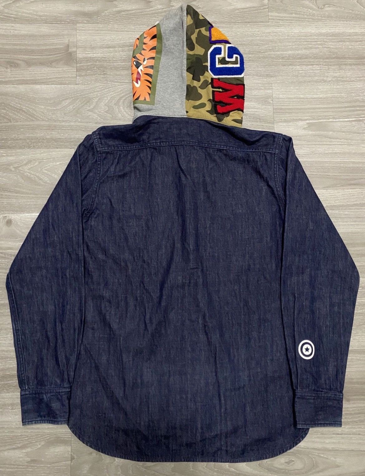 Bape Bathing Ape Denim Shark Hoodie Size US L / EU 52-54 / 3 - 3 Thumbnail