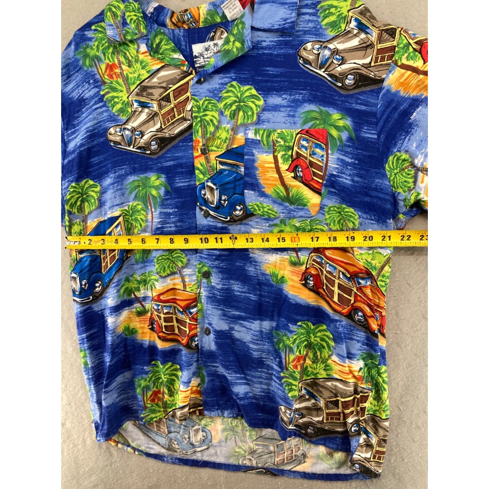 Vintage Pineapple Connection Mens Hawaiian Shirt L Adult Large Palm Tree Vintage Blue Button-Up Short Sleeve Casual Shirt Size US L / EU 52-54 / 3 - 2 Thumbnail