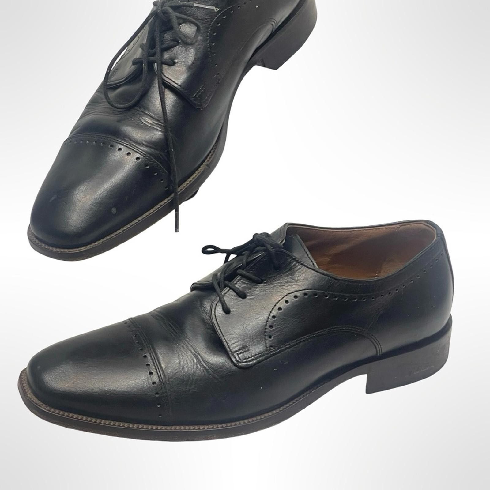 Johnston & Murphy Johnston & Murphy Black Men's Leather Dress Shoes size 9 Size US 9 / EU 42 - 2 Thumbnail