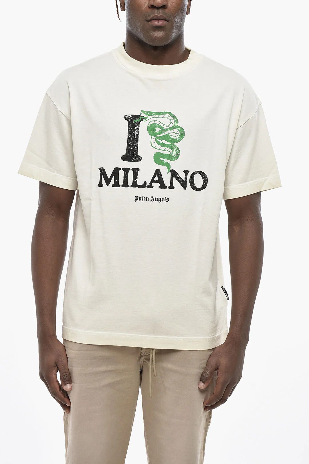 Palm Angels og1mm0226 Cotton T-Shirt in White Size US L / EU 52-54 / 3 - 1 Thumbnail