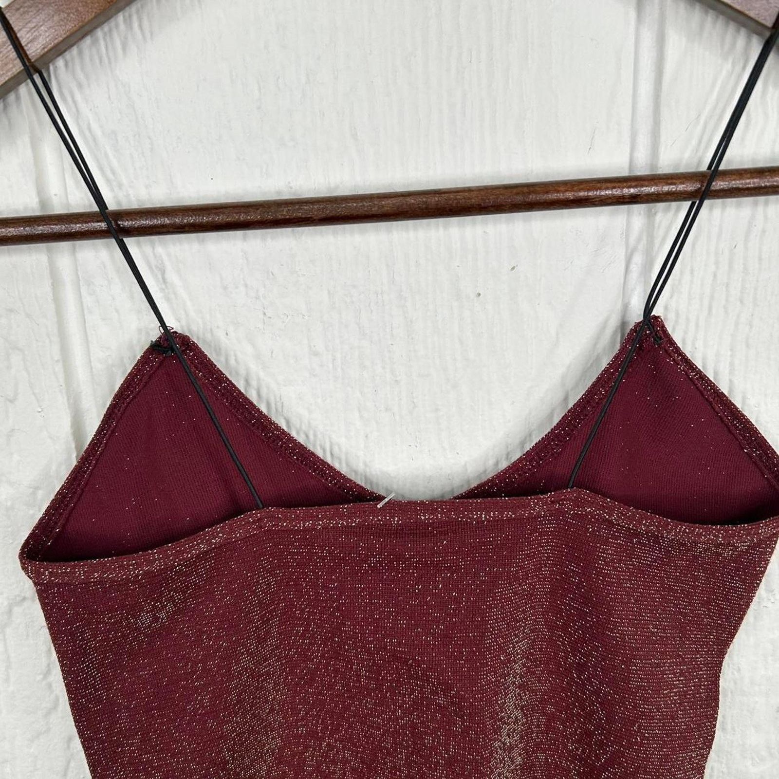 Free People Free People Red Sparkly Cropped Body Con Tank Top X-Small Size XS / US 0-2 / IT 36-38 - 6 Thumbnail