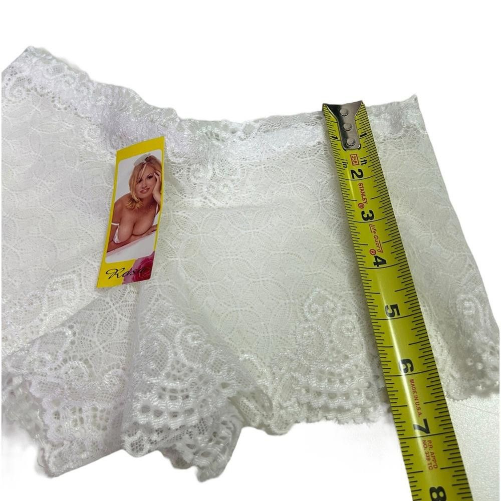 Designer Rosa l NWT White Sheer lace Boyshort Panties Small Size ONE SIZE - 4 Thumbnail