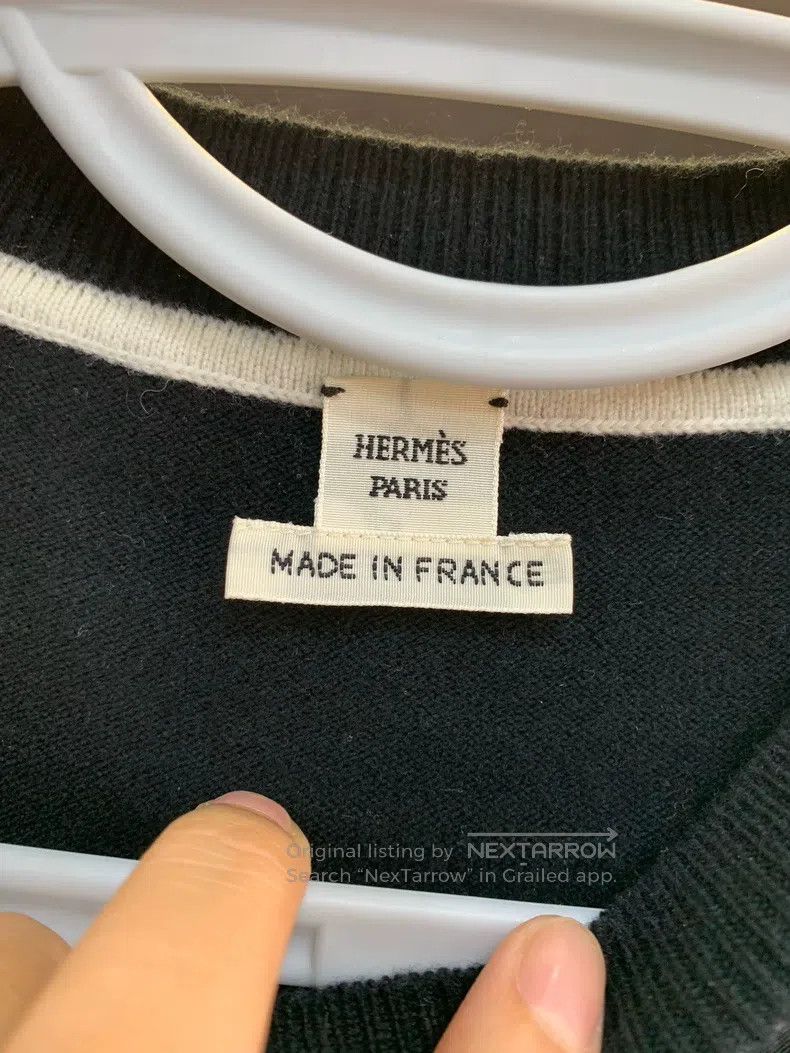 Hermes Hermes Black and White Silk Knit Short Sleeve Size S / US 4 / IT 40 - 4 Thumbnail