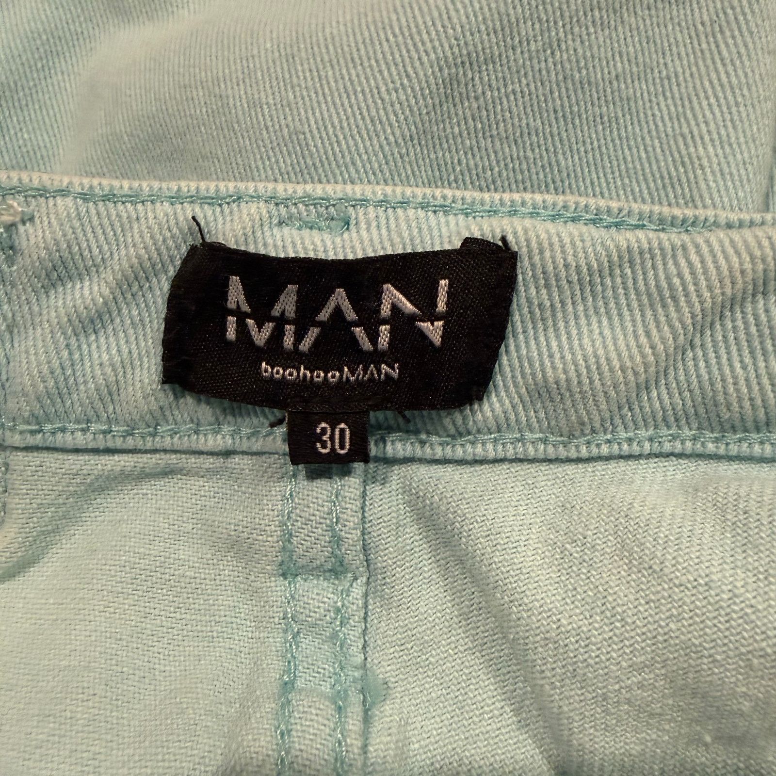 Boohoo Boohoo Man Men’s Aqua Fringed Jeans Size 30 Size US 30 / EU 46 - 4 Thumbnail