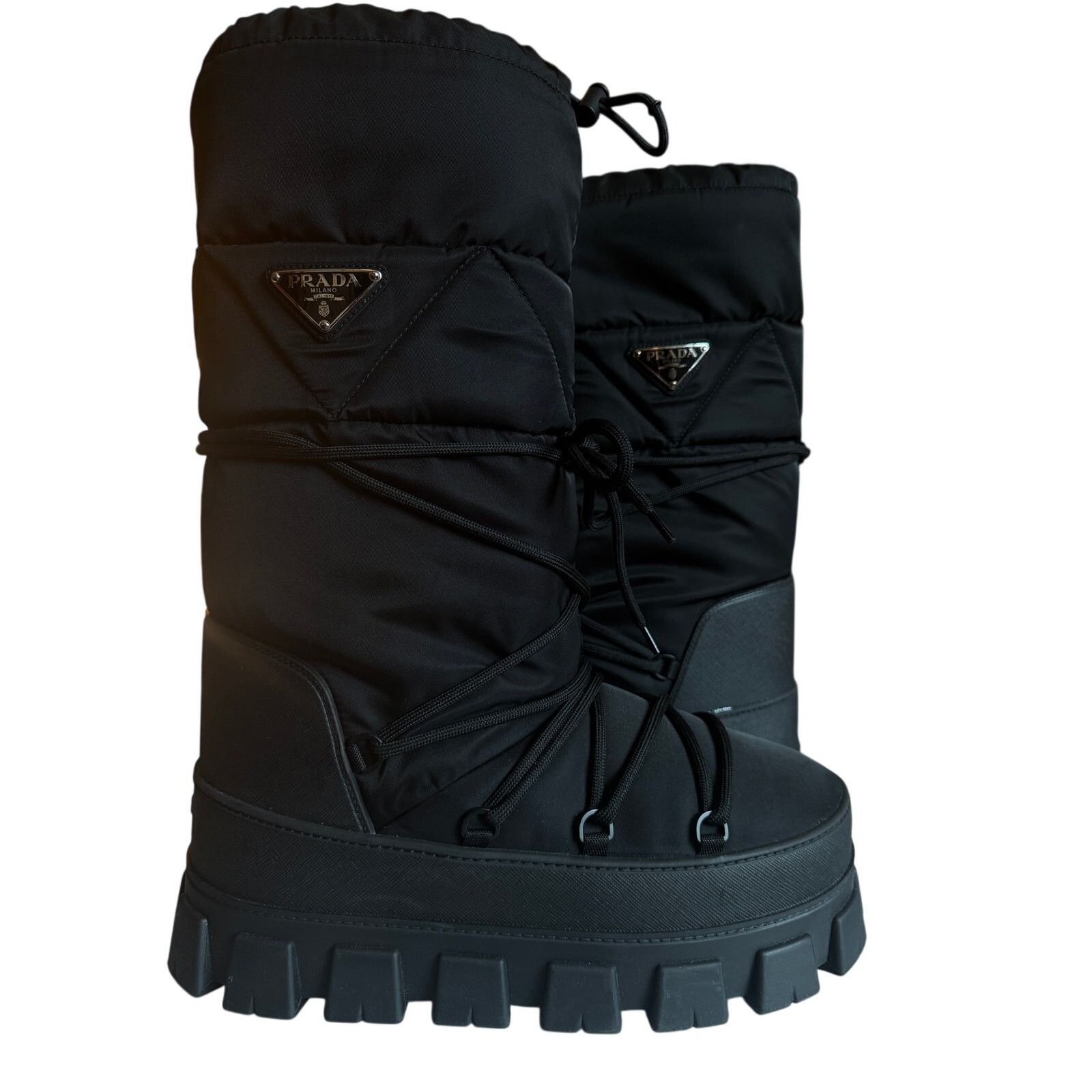 Prada Prada Women's Black Recycled Nylon Moon Boots Size US 12 / EU 45 - 3 Thumbnail
