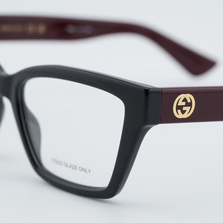 Gucci Gucci GG1715O 011 Eyeglasses Black/Red 55mm Cat Eye Frame Size ONE SIZE - 10 Thumbnail