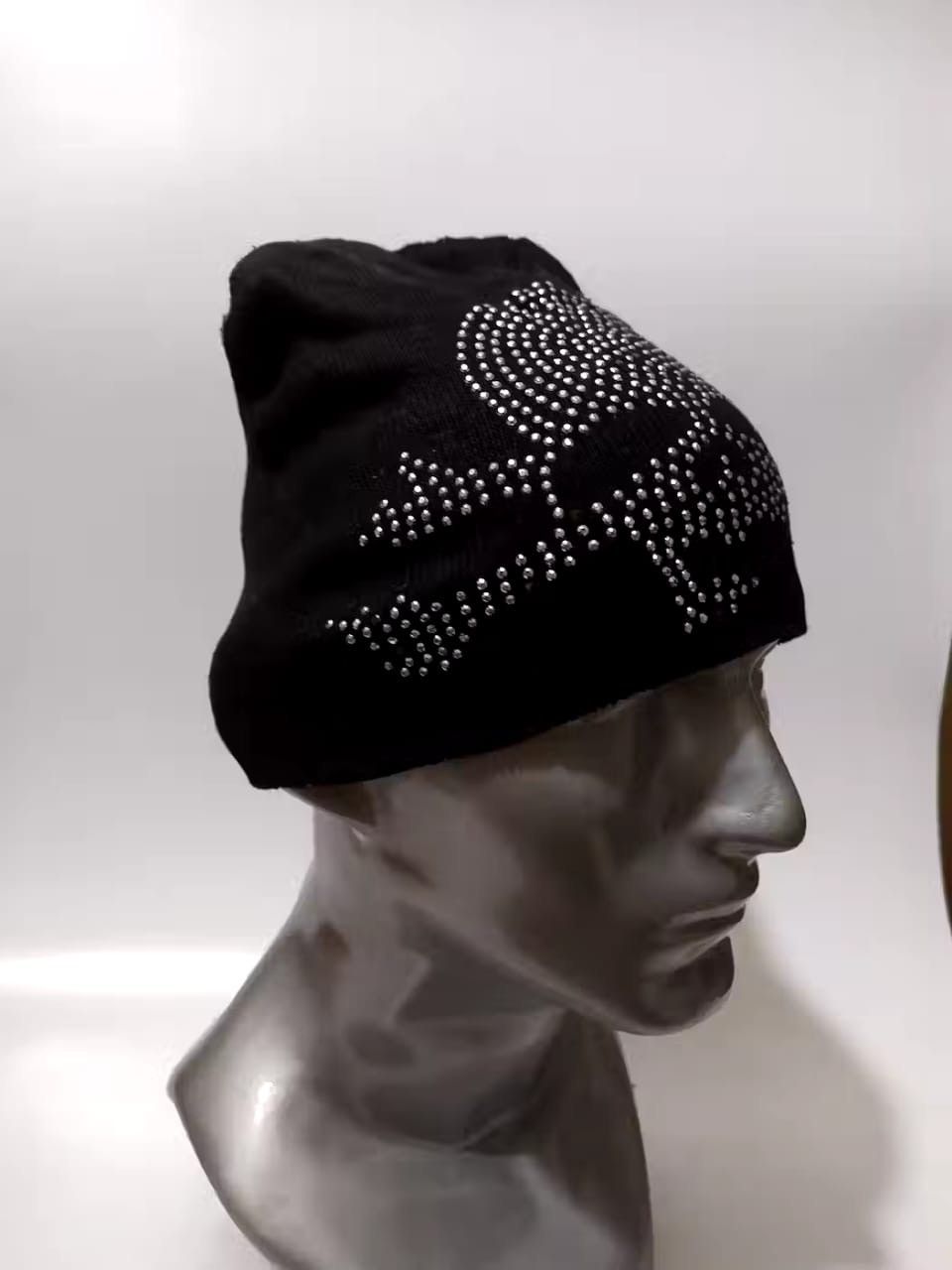 Japanese Brand MAC Japan Sparkling Skull Skeleton Punk Beanie Hats Size ONE SIZE - 3 Thumbnail