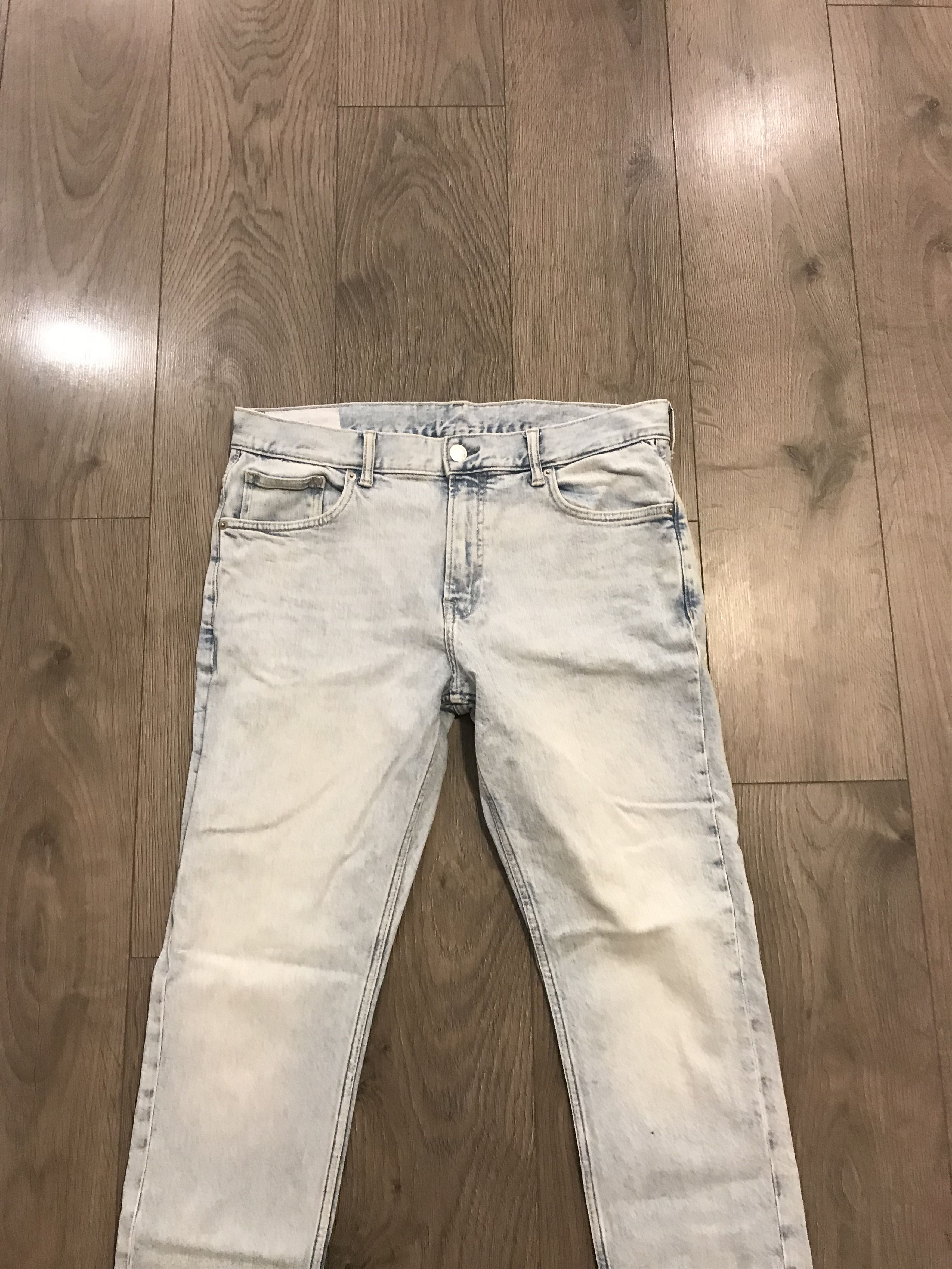 H&M H&M Light Sky Blue Washed Denim Size US 36 / EU 52 - 2 Thumbnail