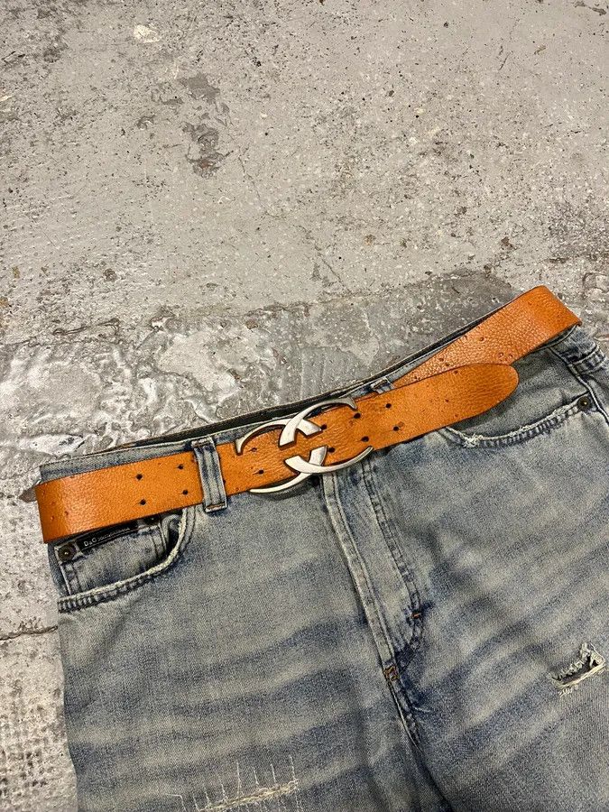 Just Cavalli 2000s Cavalli Orange Leather Belt Size ONE SIZE - 2 Thumbnail