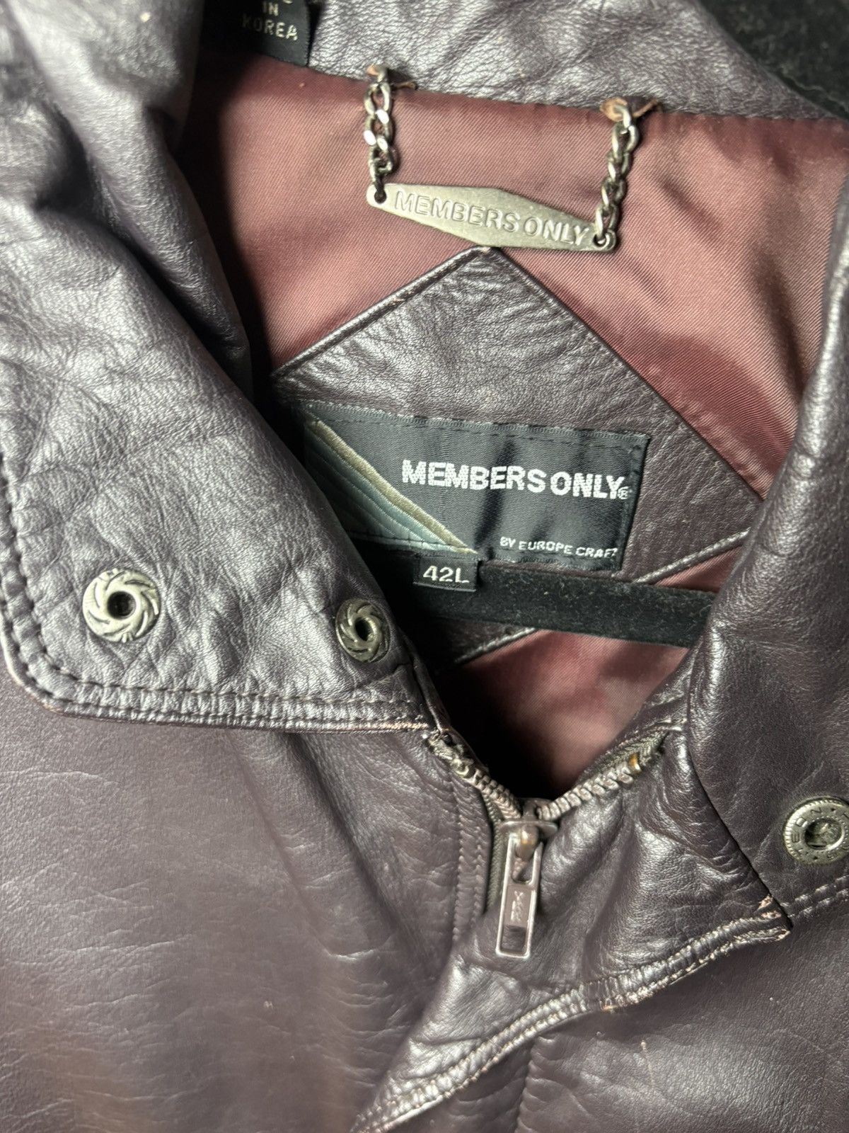 Members Only × Vintage Vintage Members Only chocolate brown Leather jacket Size US L / EU 52-54 / 3 - 3 Thumbnail