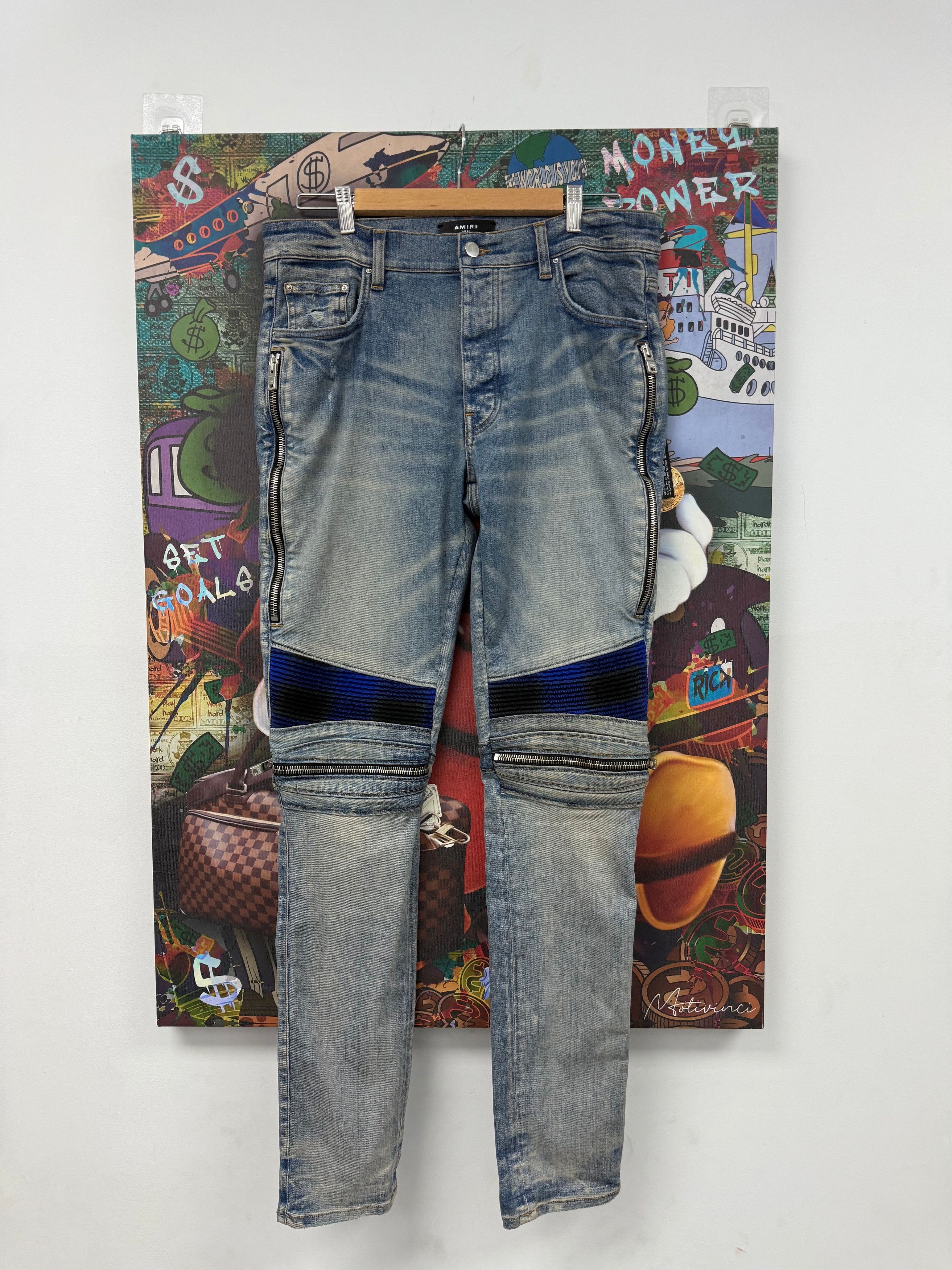 Amiri Amiri MX2 Plaid "Clay & Indigo" Patch Blue Jeans Size US 34 / EU 50 - 1 Preview