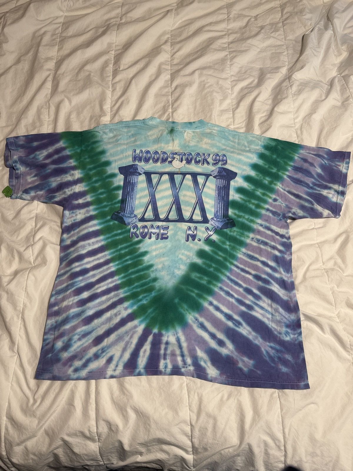 Vintage Vintage 99’ Woodstock Tie Dye Double Sided Tee Size US XXL / EU 58 / 5 - 4 Thumbnail