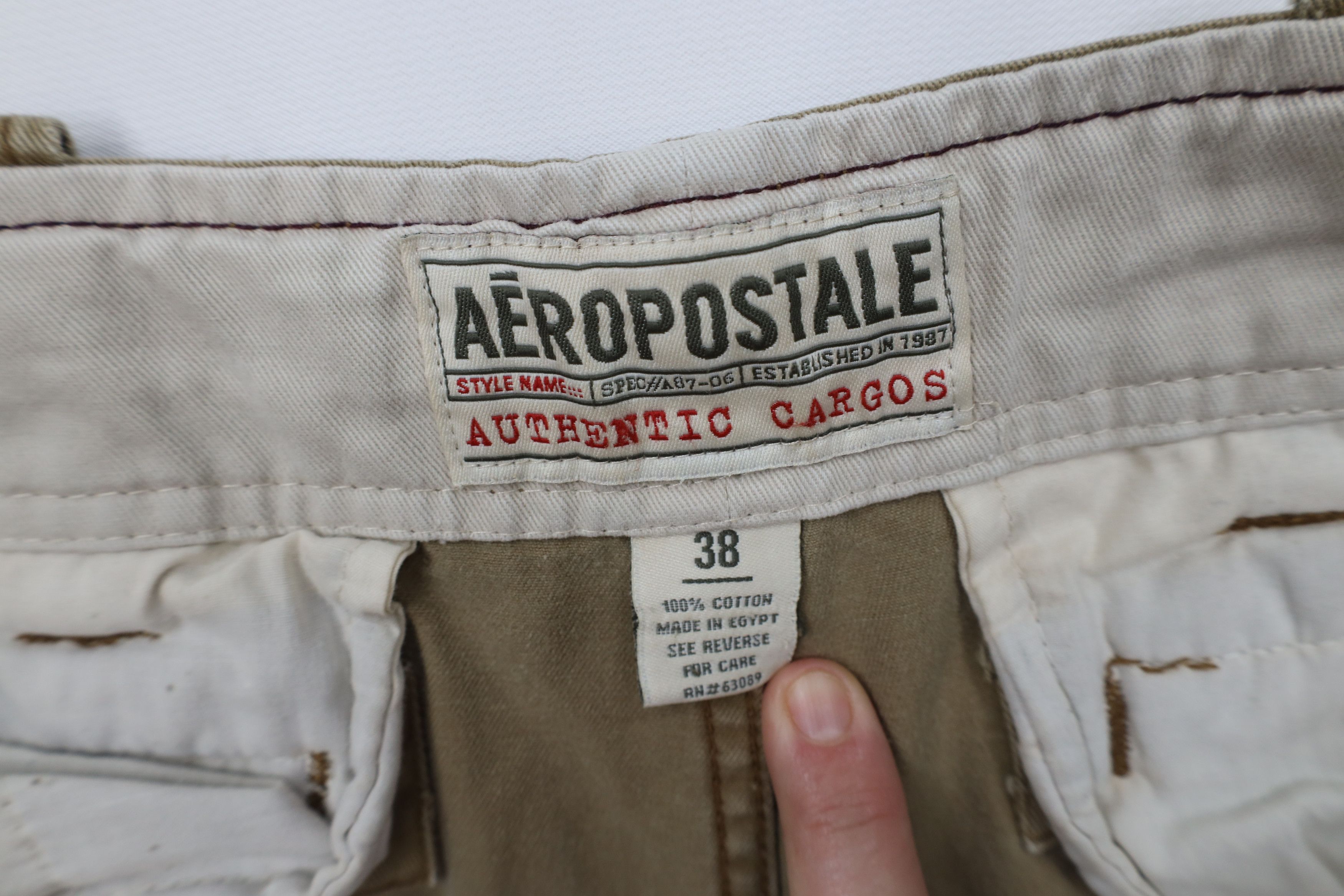 Aeropostale Vintage 90s Y2K Aeropostale Cargo Shorts Brown Cotton Size US 38 / EU 54 - 7 Thumbnail