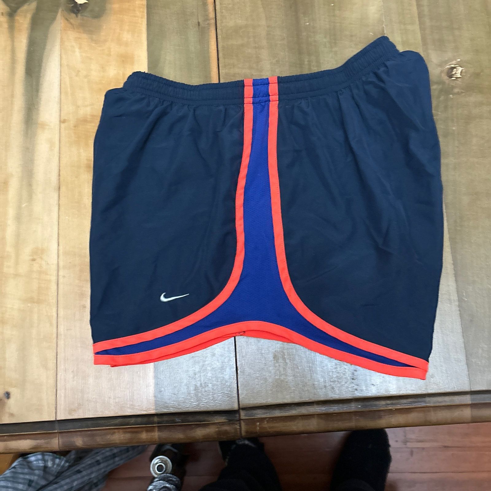 Nike Nike Women's Large running shorts Navy with blue/orange Size 26" / US 2 / IT 38 - 4 Thumbnail