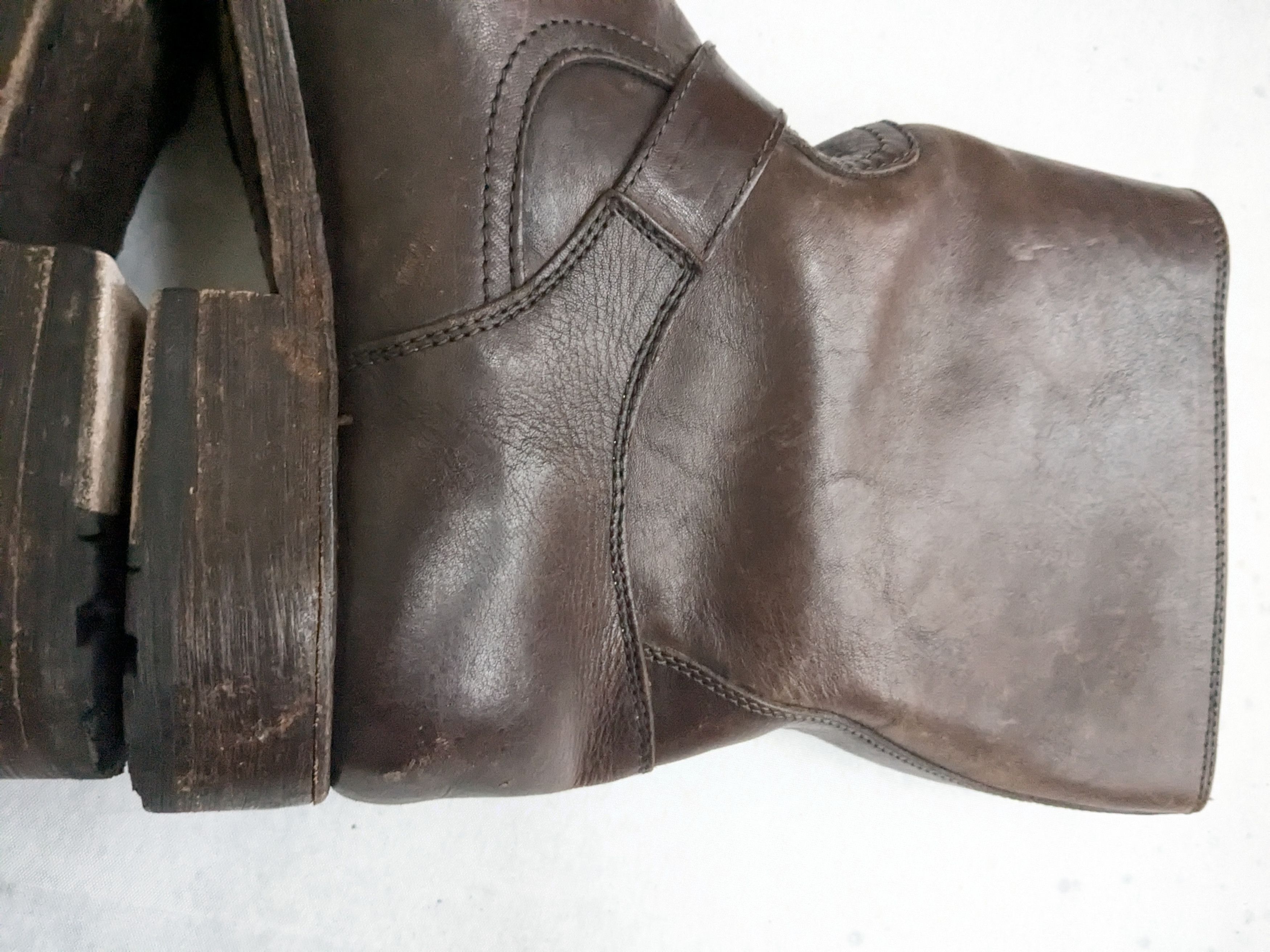 Frye Frye Engineer Boots Brown Leather 12 D Leather Buckle Size US 12 / EU 45 - 8 Thumbnail