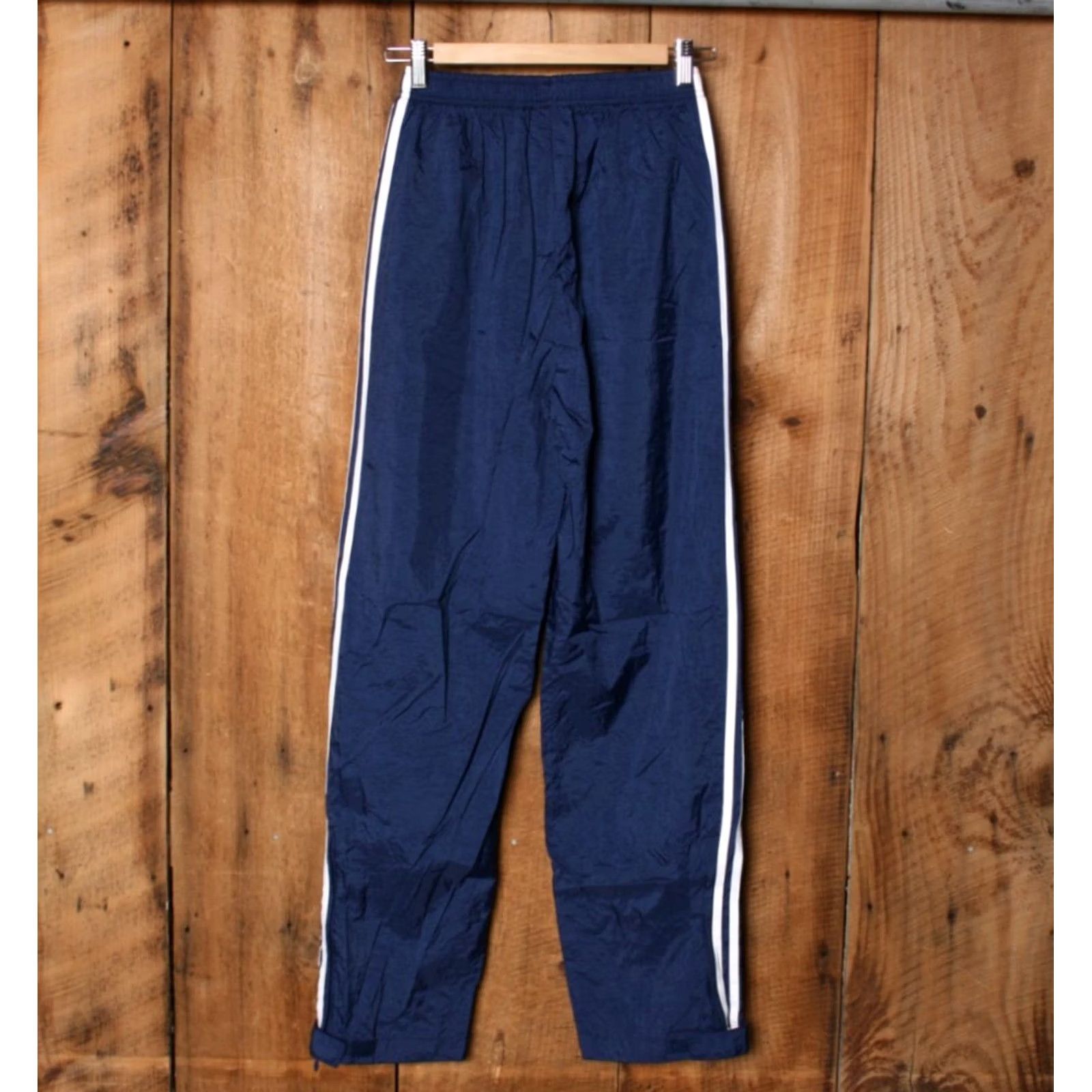 Adidas VINTAGE adidas Navy Blue & White Striped Windbreaker Track Pants Sz. M Mens Pants Blue Nike? Size US 31 - 4 Thumbnail