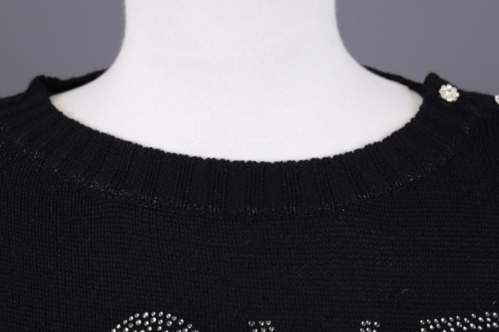 Designer Princess Goes Hollywood Black Knit Sweater Size 36 Size M / US 6-8 / IT 42-44 - 6 Thumbnail