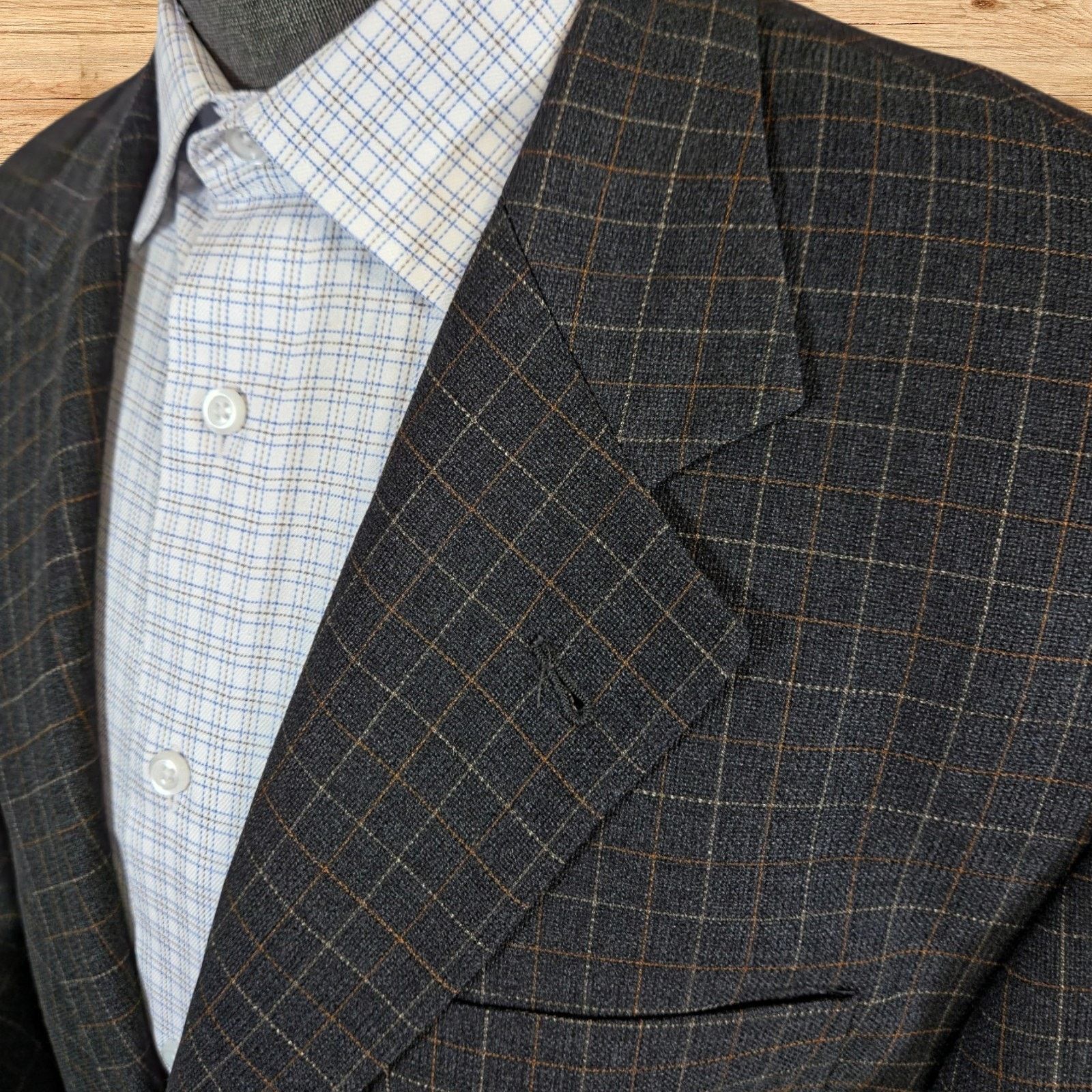 Ermenegildo Zegna Ermenegildo Zegna Mickey Spatz Sport Coat Mens 46L Charcoal Size 46L - 3 Thumbnail