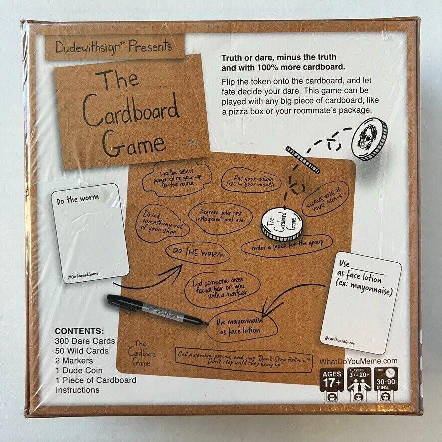 Designer Dude With Sign's The Cardboard Game NEW Sealed Size ONE SIZE - 4 Thumbnail