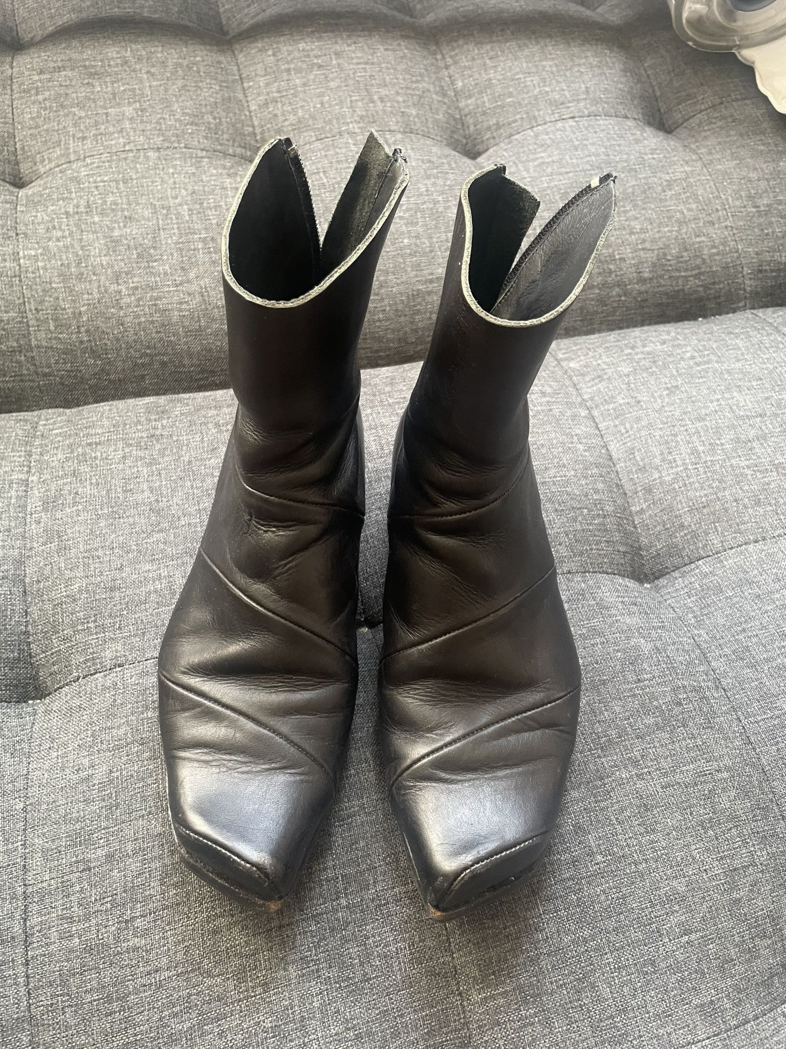CYDWOQ Spiral Leather Boots Size US 7 / IT 37 - 3 Thumbnail
