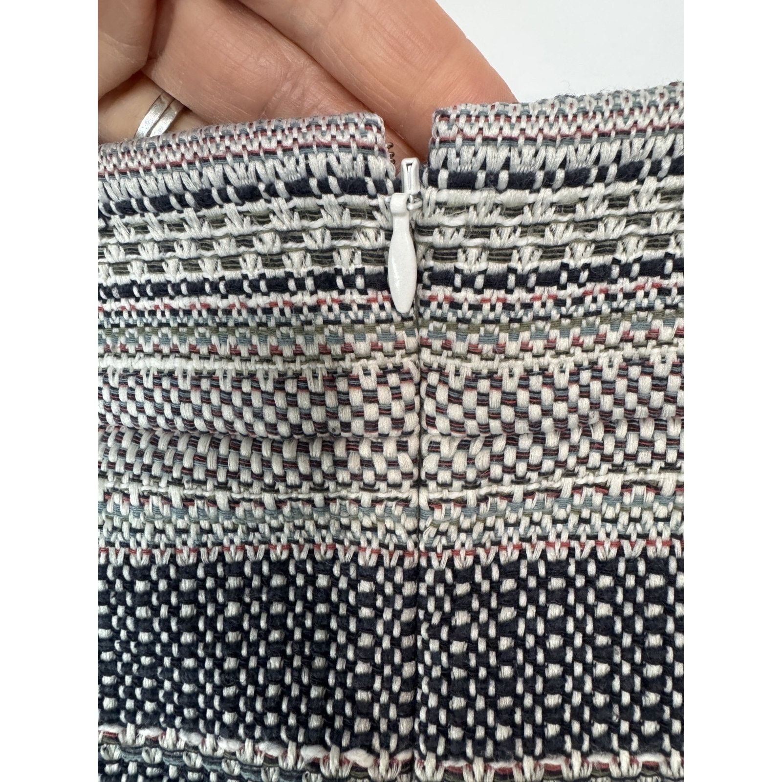 Loft LOFT Textured Woven Mini Skirt Boho Stripe Tweed Office 8 Size 30" / US 8 / IT 44 - 6 Thumbnail