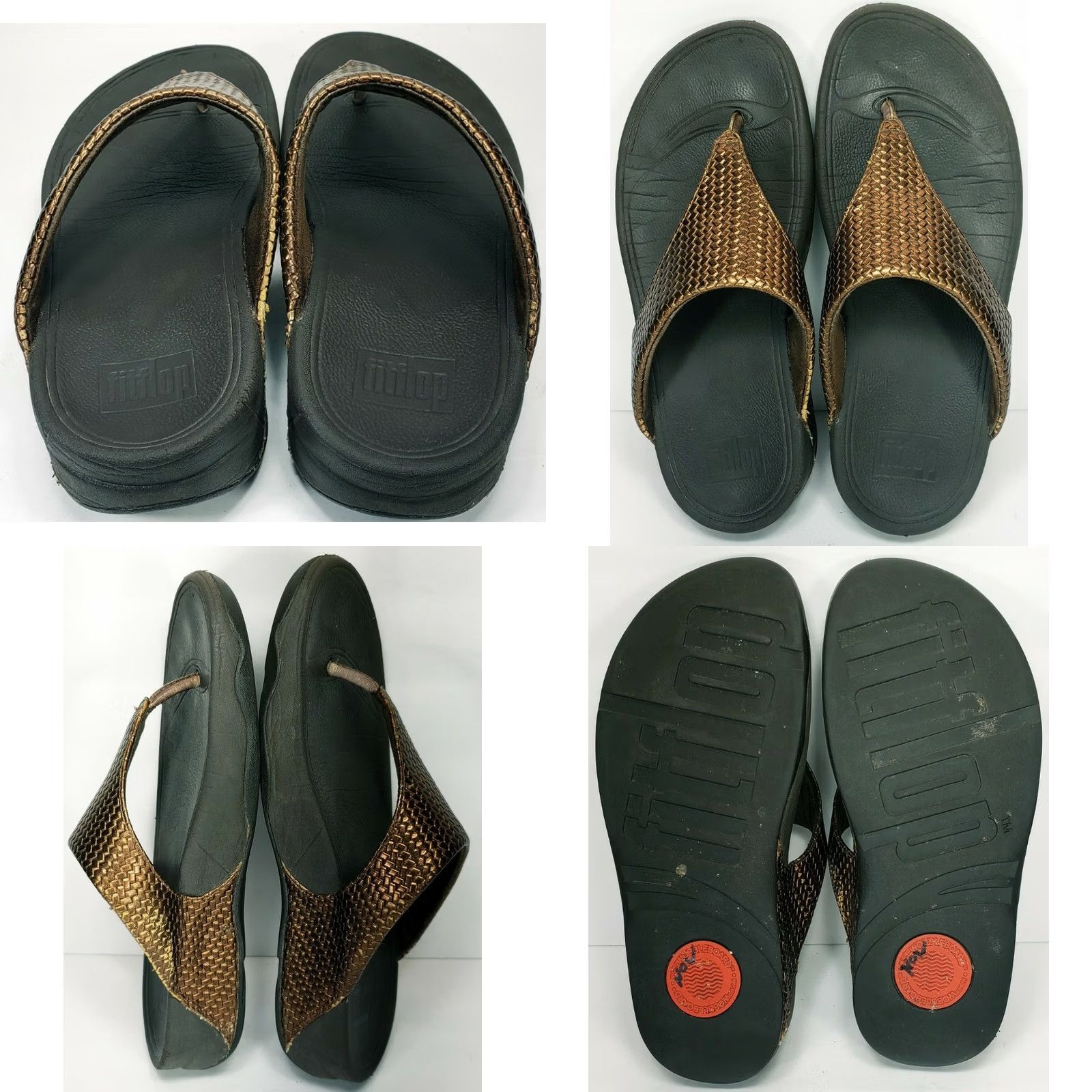 Vintage VINTAGE FitFlop Lulu Weave Flip Flop Sandal Bronze 38EU 7M Womens Men’s? Size US 7 / IT 37 - 8 Thumbnail