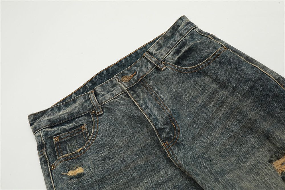 Japanese Brand × Jean Men's punk distressed loose heavy washed ripped jeans Size US 32 / EU 48 - 4 Thumbnail