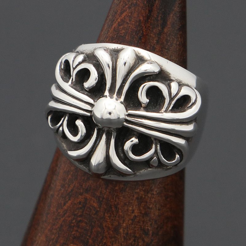 image of Chrome Hearts Keeper Ring Sz8 in Silver, Men's