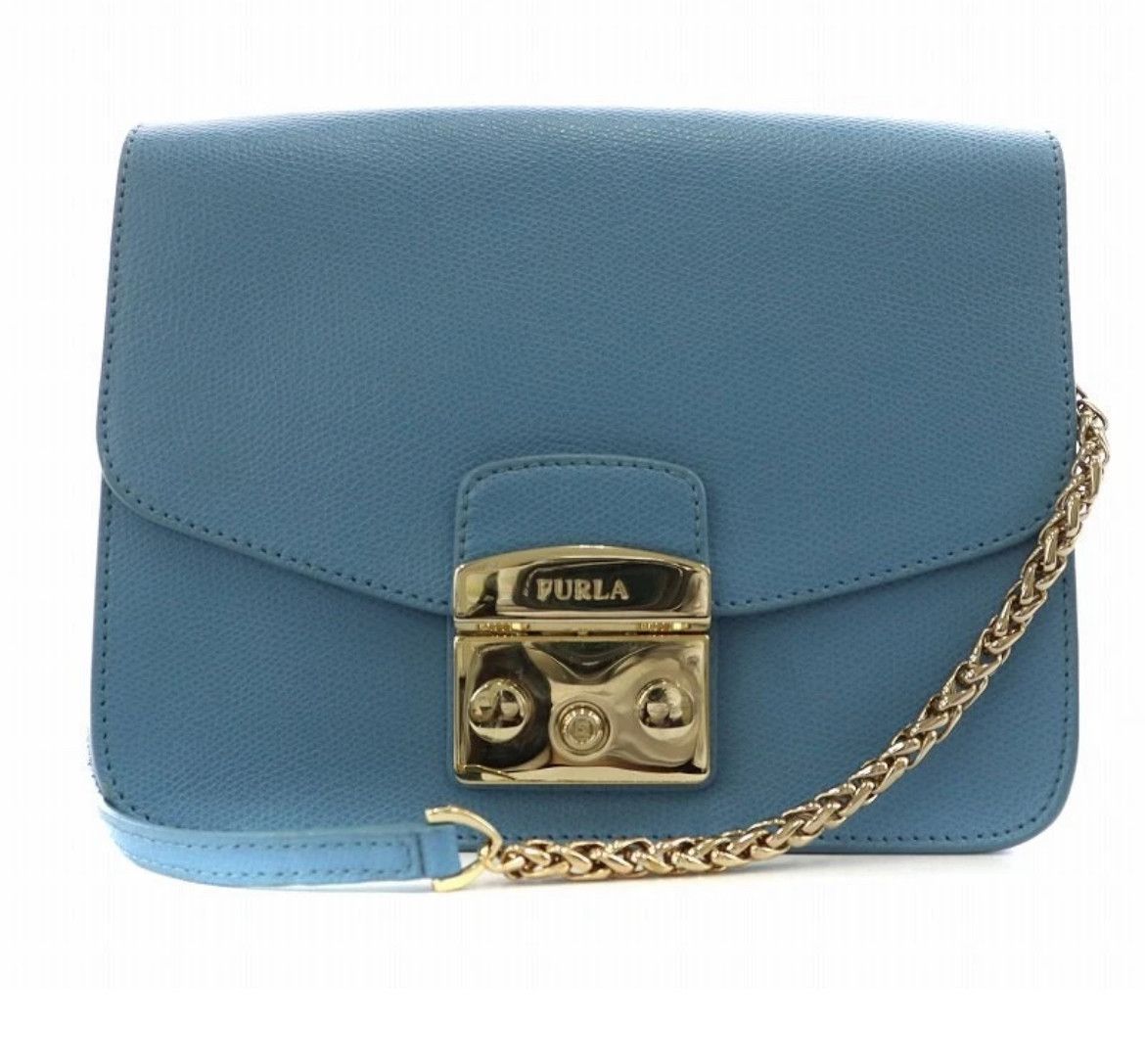 Furla Furla Metropolis Soft Leather Crossbody Bag - Muted Blue Size ONE SIZE - 1 Thumbnail