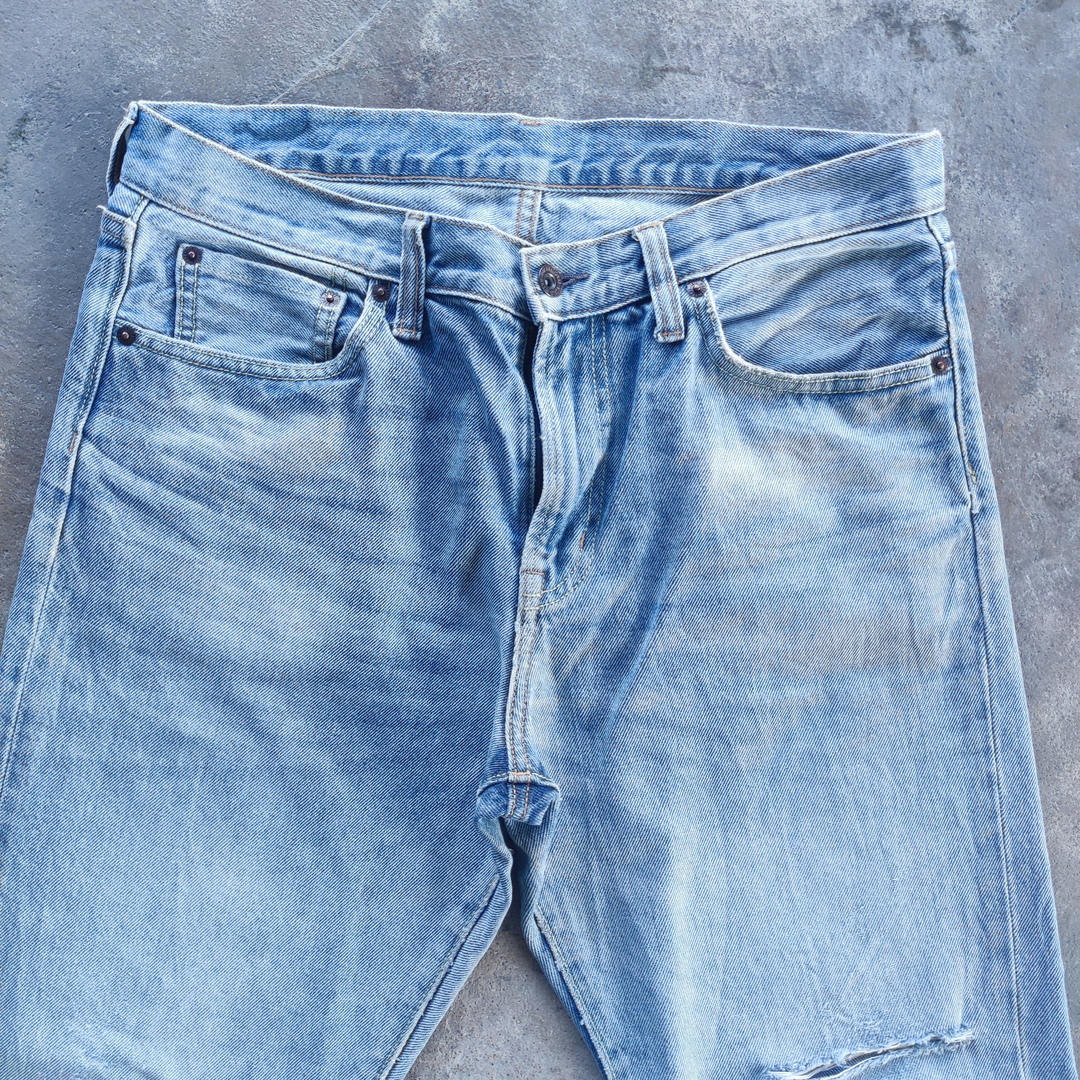 GU Vintage GU Brand Straight Jeans Faded Ripped Pants Size US 34 / EU 50 - 3 Thumbnail
