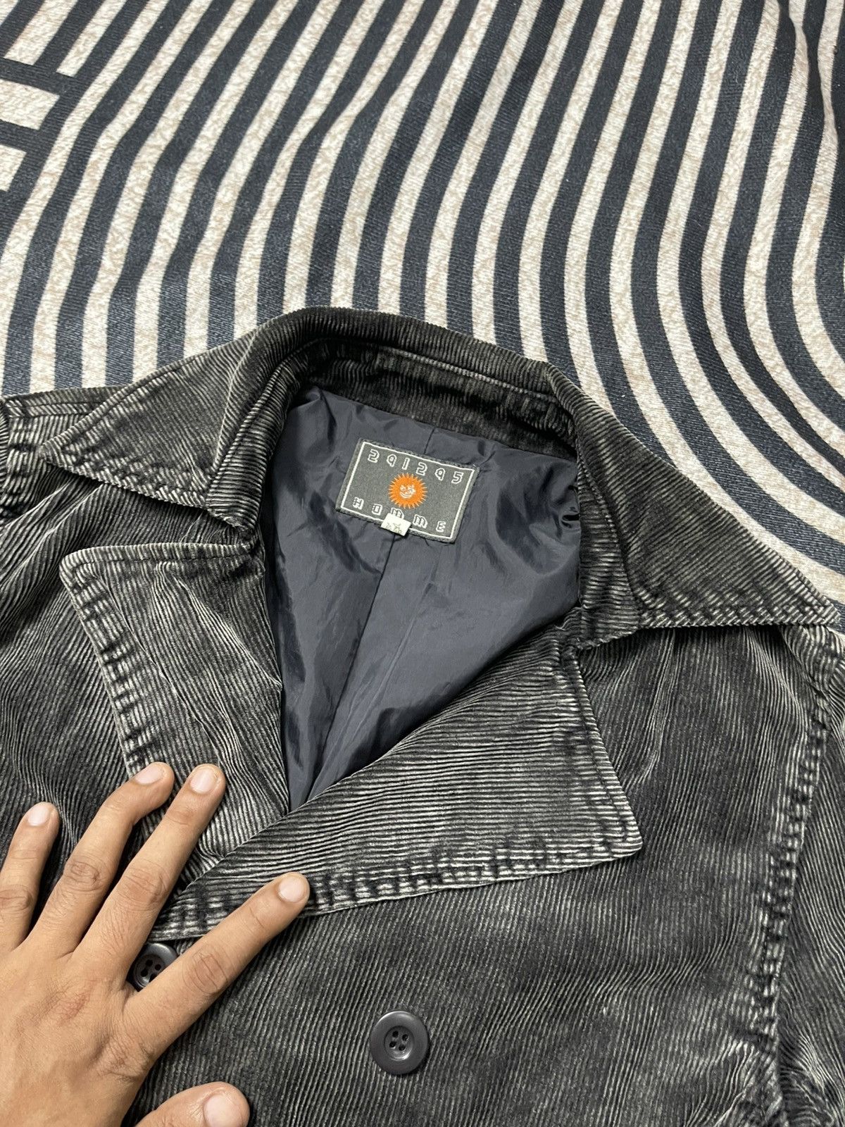 291295=Homme 2000s 291295 HOMME DOUBLE BREAST CORDUROY JACKET Size US M / EU 48-50 / 2 - 7 Thumbnail