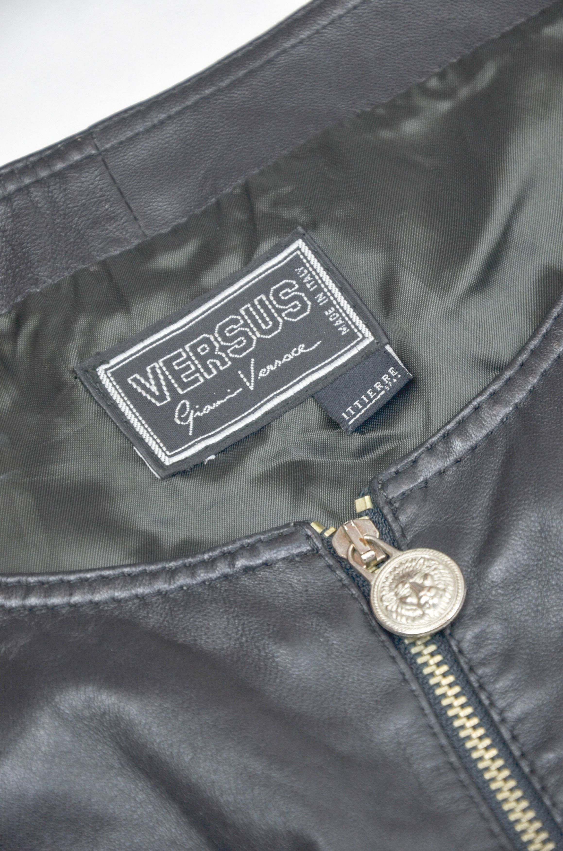 Versace × Versus Versace VERSUS VERSACE Rare Leather Mini Dress - S Size S / US 4 / IT 40 - 4 Thumbnail