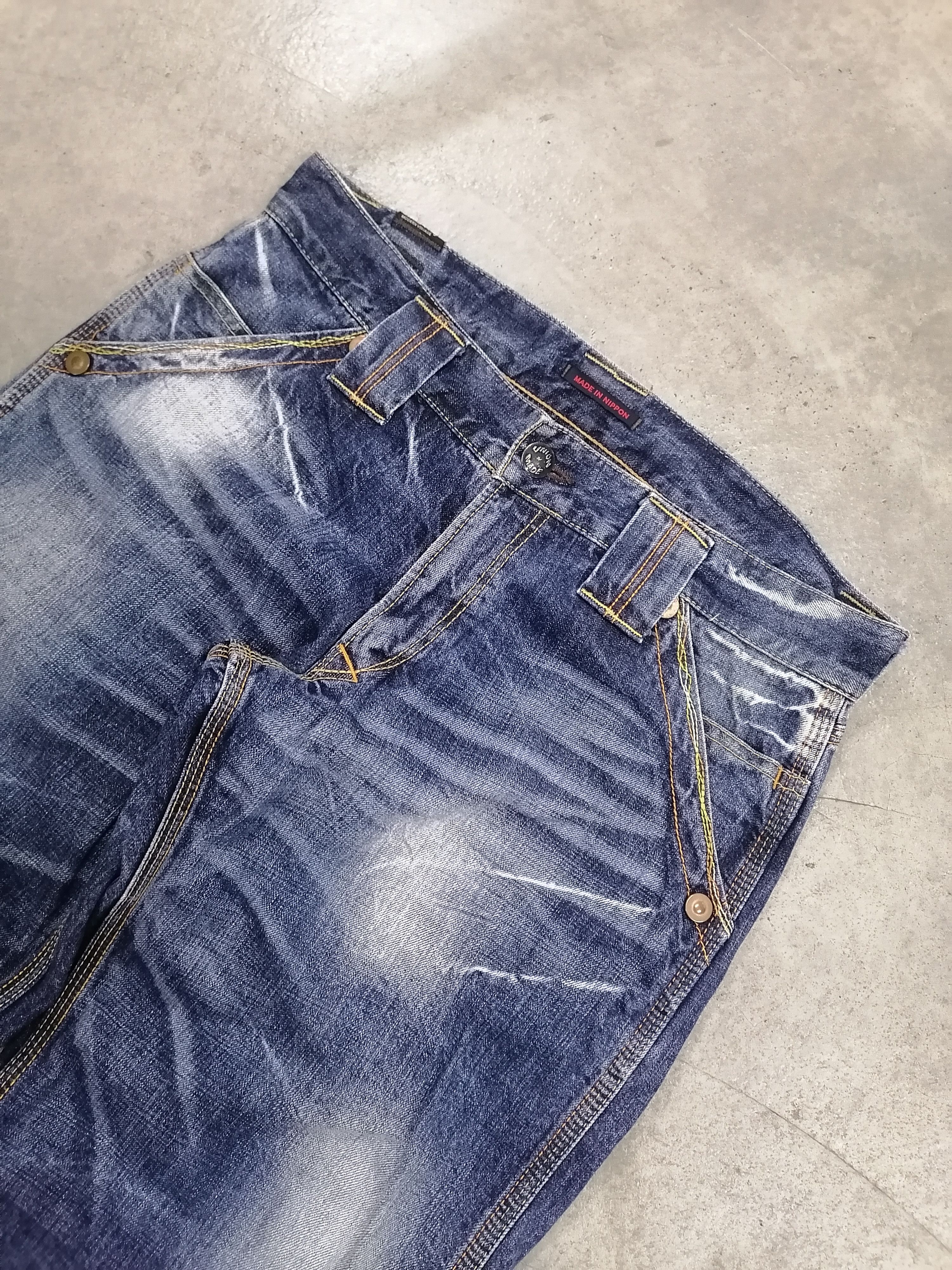 Japanese Brand Baggy Jeans Blue Way Carpenter Denim Pants Size US 34 / EU 50 - 4 Thumbnail