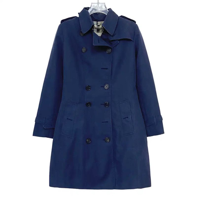 Burberry Burberry Navy Cotton Mid-Length Women's Trench Coat Size M / US 6-8 / IT 42-44 - 1 Thumbnail