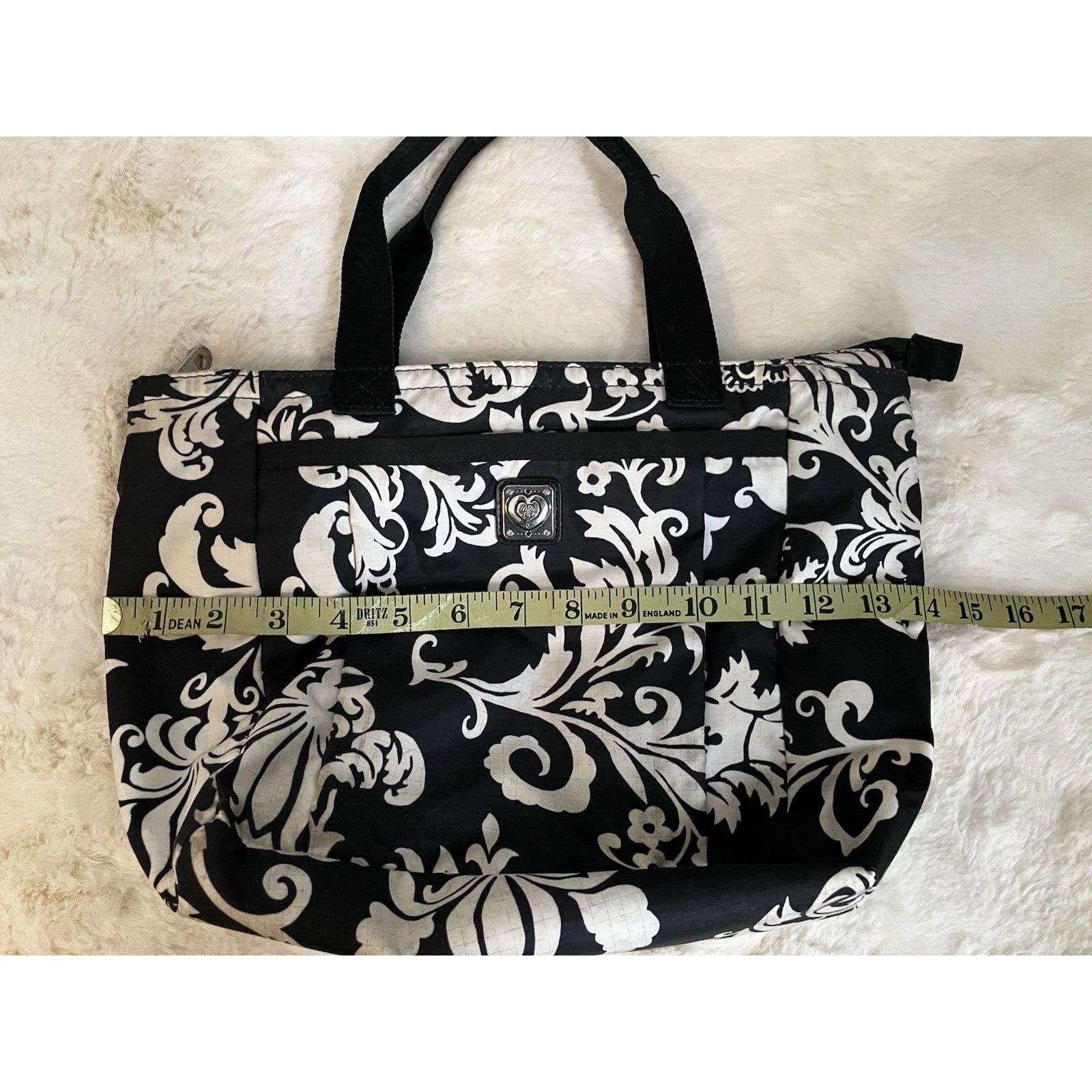 Brighton BRIGHTON BLACK & WHITE SWIRL HANDBAG WATERPROOF LINING Size ONE SIZE - 13 Thumbnail