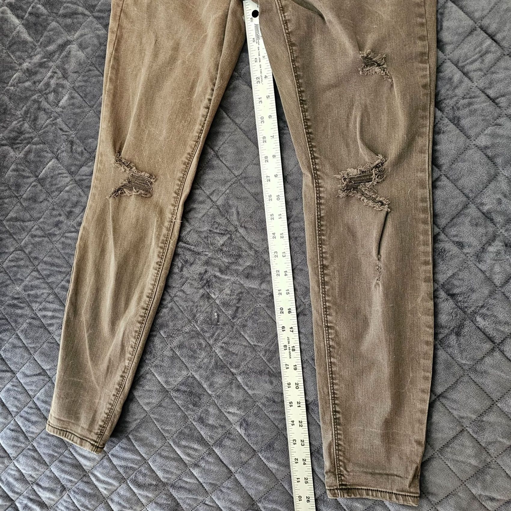 Vintage Mudd Juniors Brown High Rise Denim Jeggings Size 7 Distressed Girls Womens 5-Pocket Stretch Jeans Size 28" / US 6 / IT 42 - 7 Thumbnail