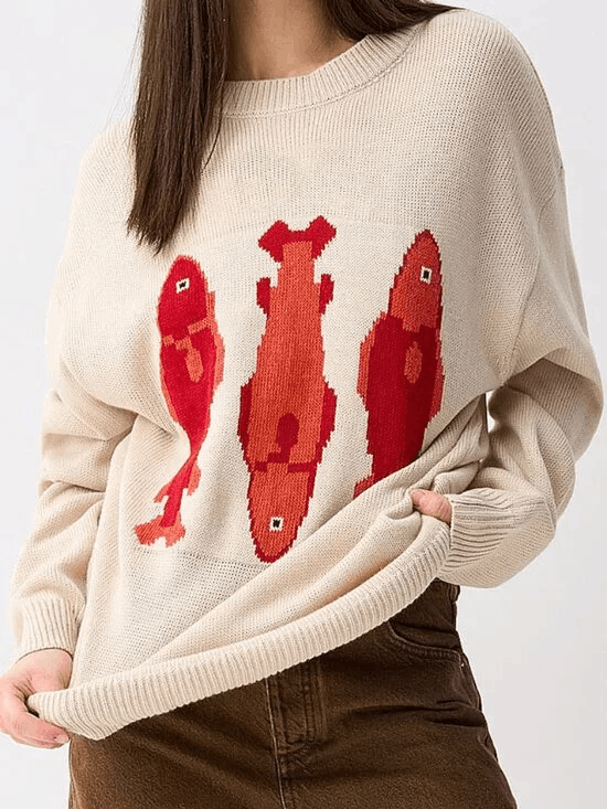 Other Pretty Garbage Sardine jacquard sweater Size L / US 10 / IT 46 - 1 Thumbnail