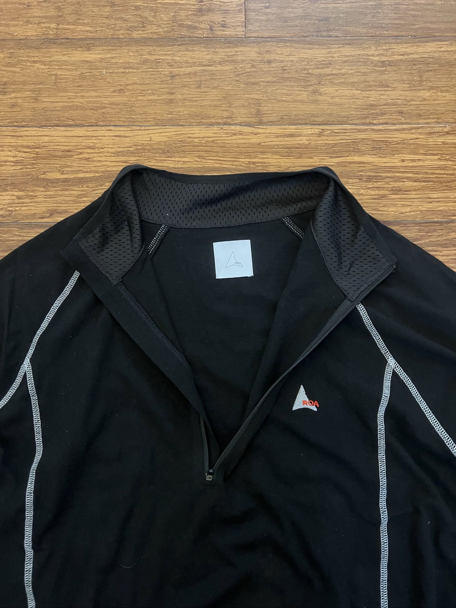Roa Black Mens Long Sleeve Half Zip Sports Top Large image 5