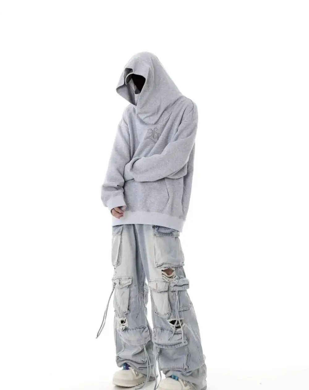 Jean Retro heavy industry beggar ripped workwear wide leg jeans Size US 32 / EU 48 - 6 Thumbnail