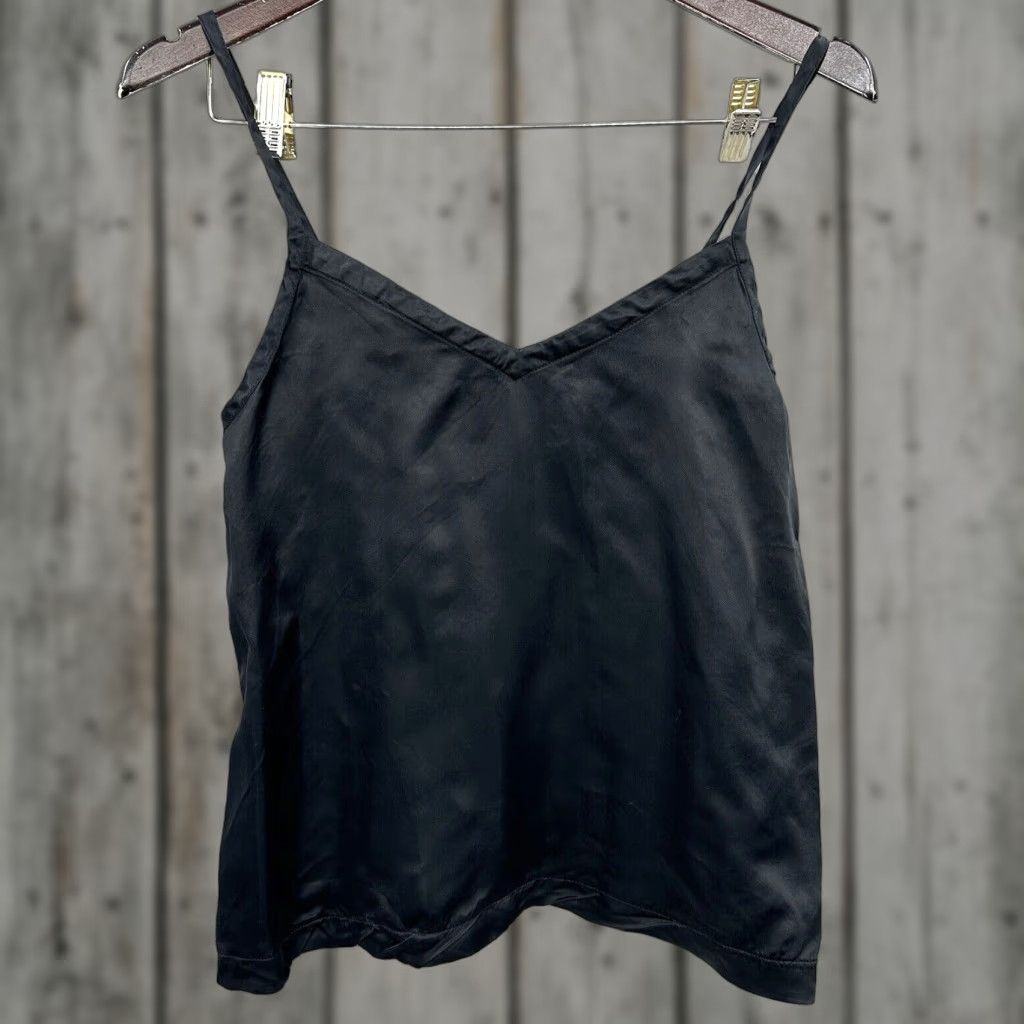 Athleta Athleta Tank Top Cami Womens Small Black Satin V-Neck Calm Cool Quiet Luxury Size S / US 4 / IT 40 - 1 Thumbnail