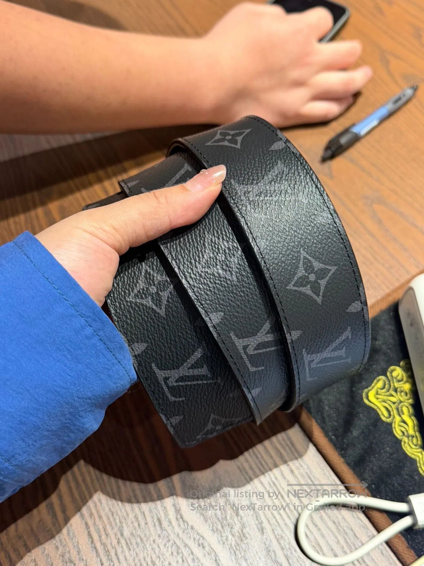 Louis Vuitton Louis Vuitton Black Monogram Men's Belt. Size ONE SIZE - 4 Thumbnail