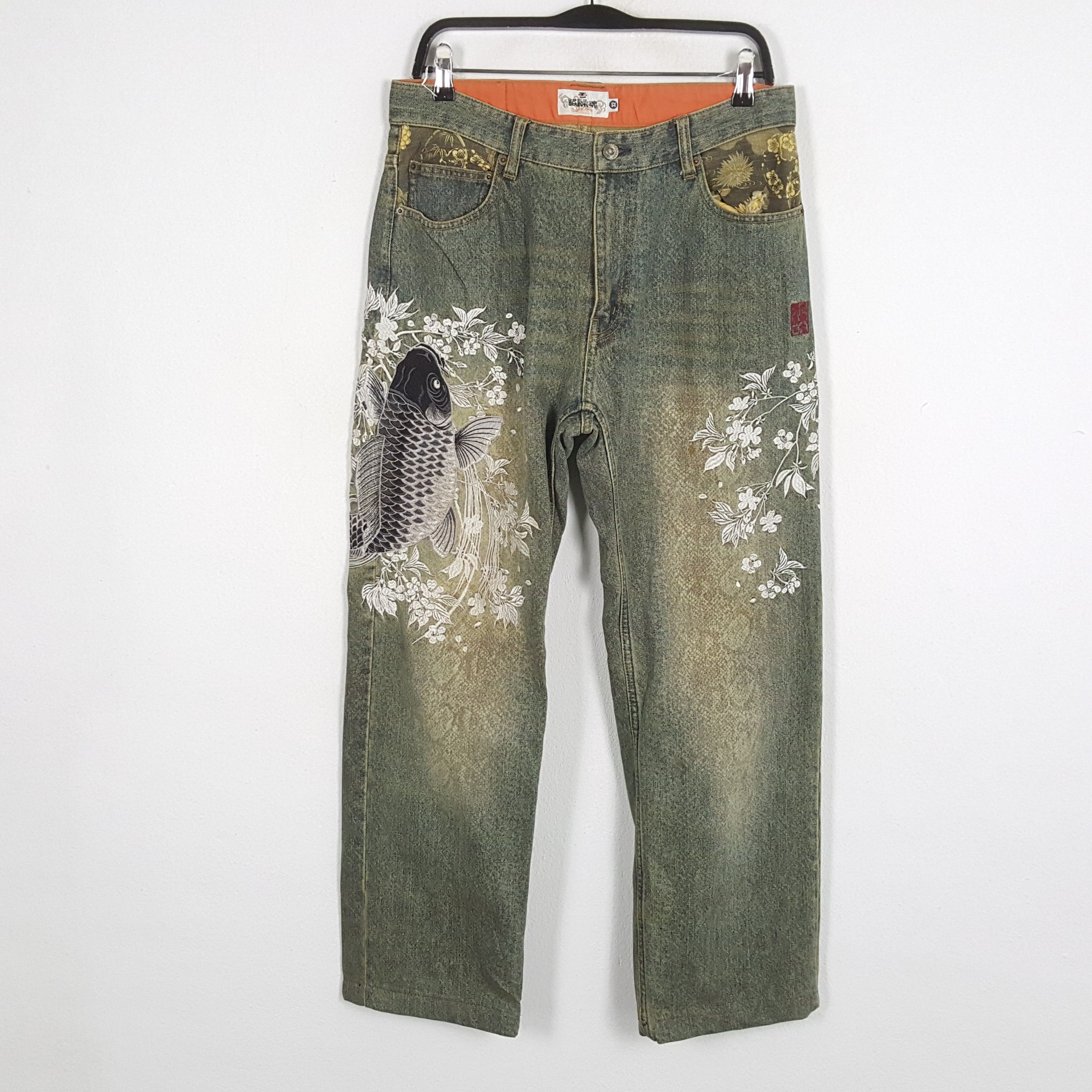 Japanese Brand × Vintage KARAKURI TAMASHI Japanese Fashion Style Jeans Size US 31 - 1 Thumbnail