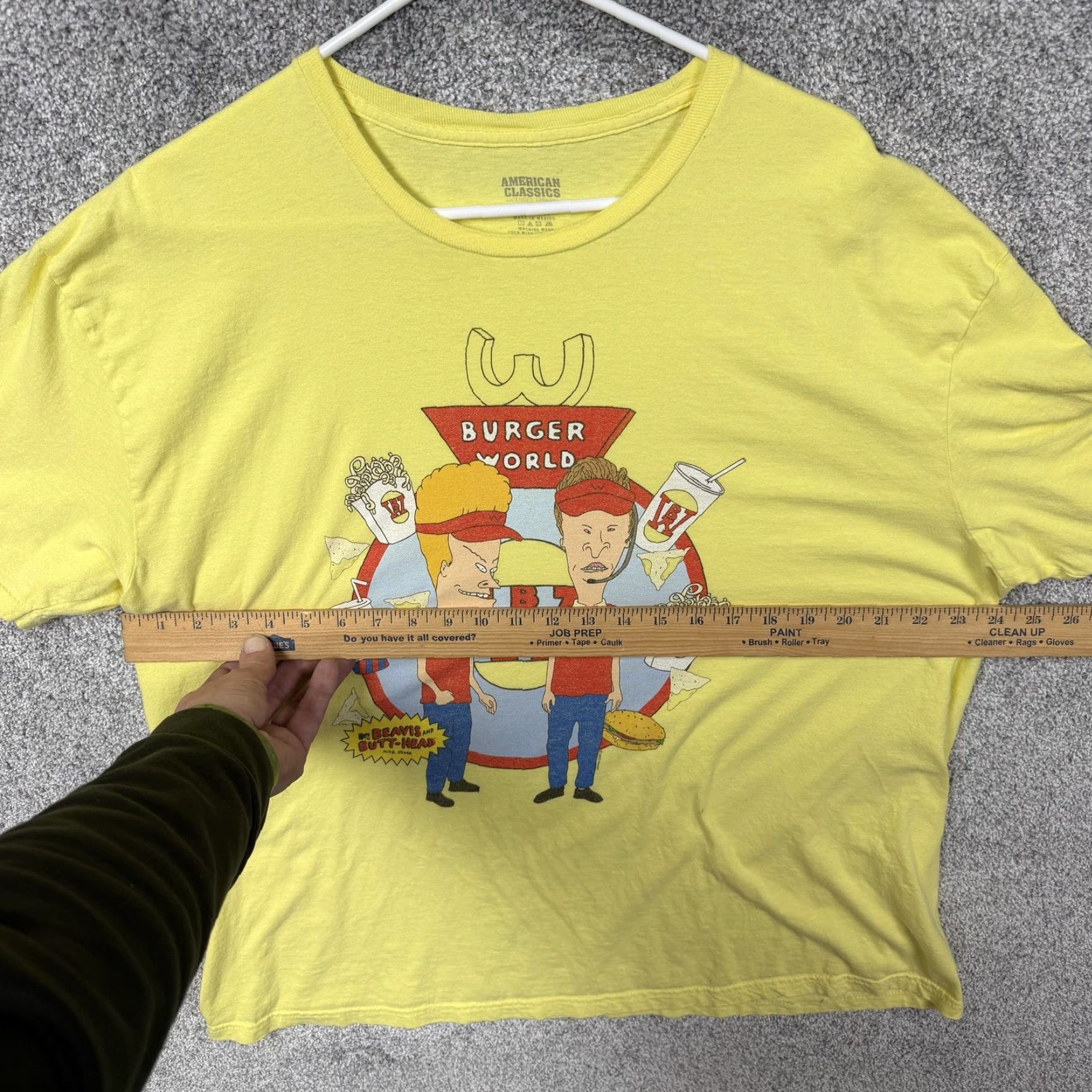 Vintage Beavis and Butt-Head Shirt Mens 2XL Yellow Burger World Graphic Grunge Kidcore Size US XXL / EU 58 / 5 - 3 Thumbnail