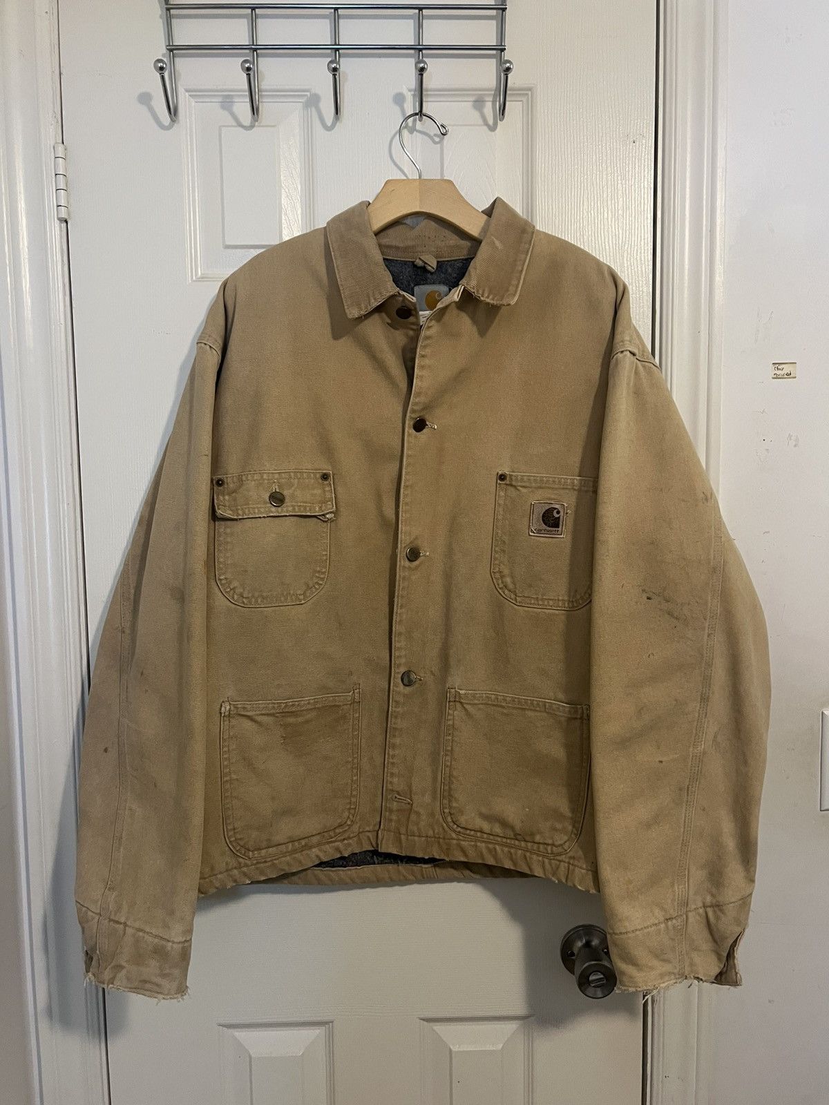 Carhartt Vintage 1980s Carhartt Button up Blanket Lined Chore Coat Size US XL / EU 56 / 4 - 1 Thumbnail