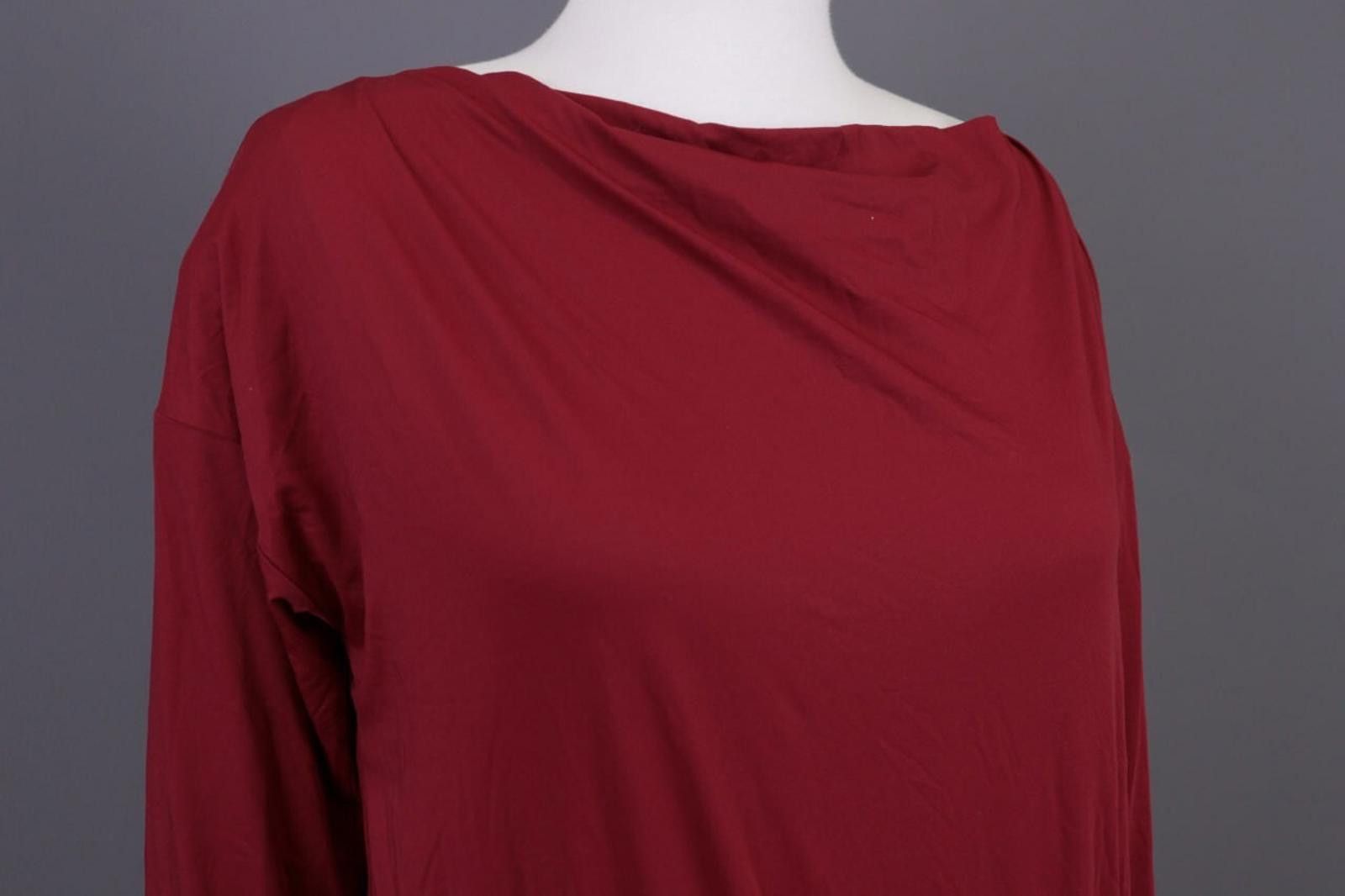 Wolford Wolford Burgundy Stretch Long Sleeve Pullover Sweater Size ONE SIZE - 6 Thumbnail
