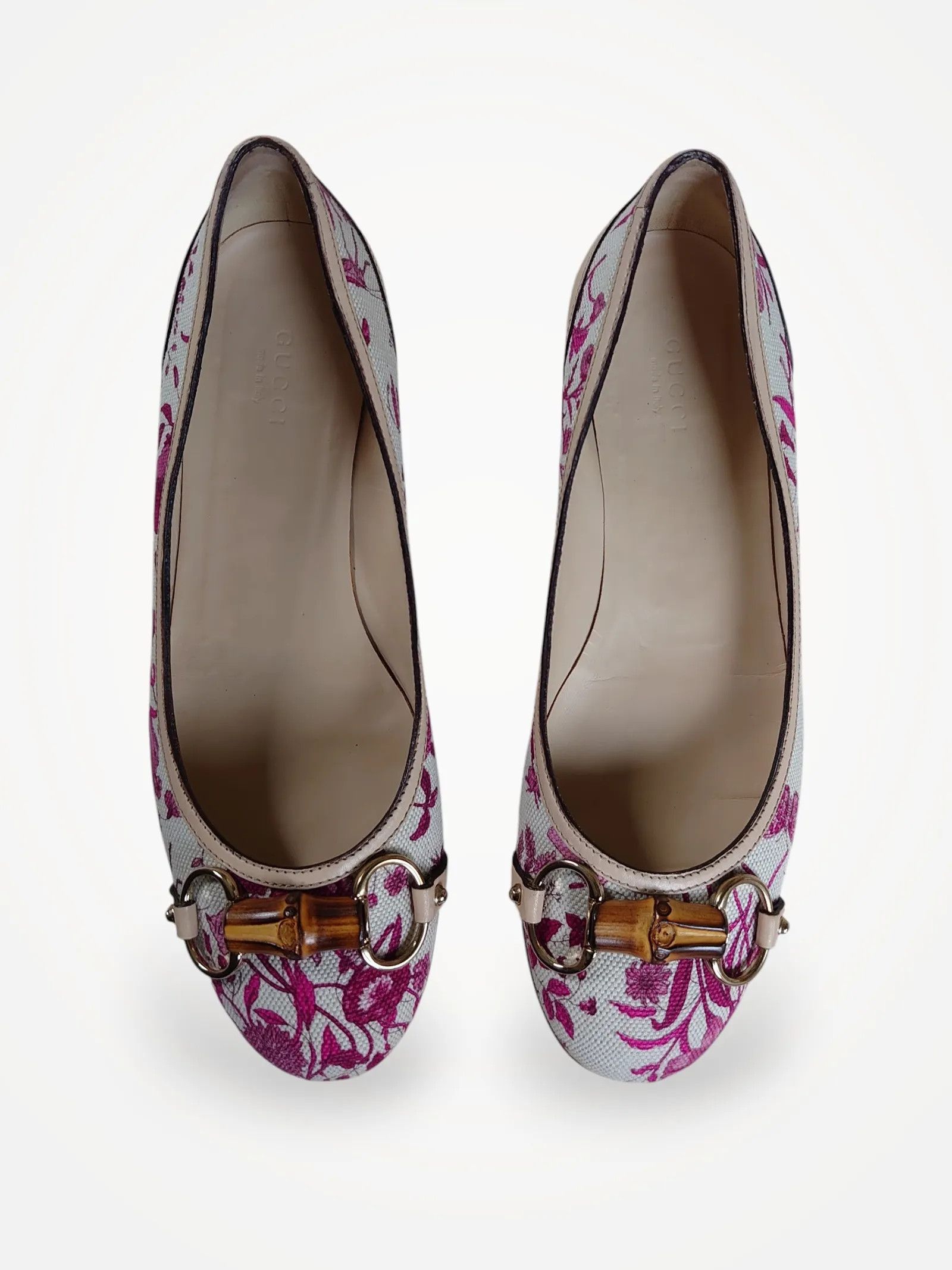 Gucci Gucci Floral Canvas Horsebit Bamboo Ballerinas Ballet Flats Size US 9 / IT 39 - 1 Thumbnail